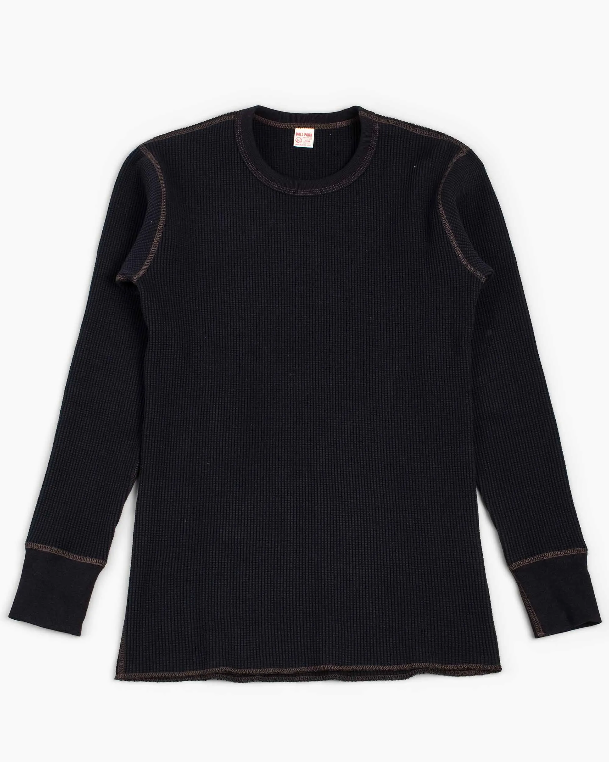 Fashionable Layer The Real McCoy's MC12123 Thermal Shirts Long Sleeve Black
