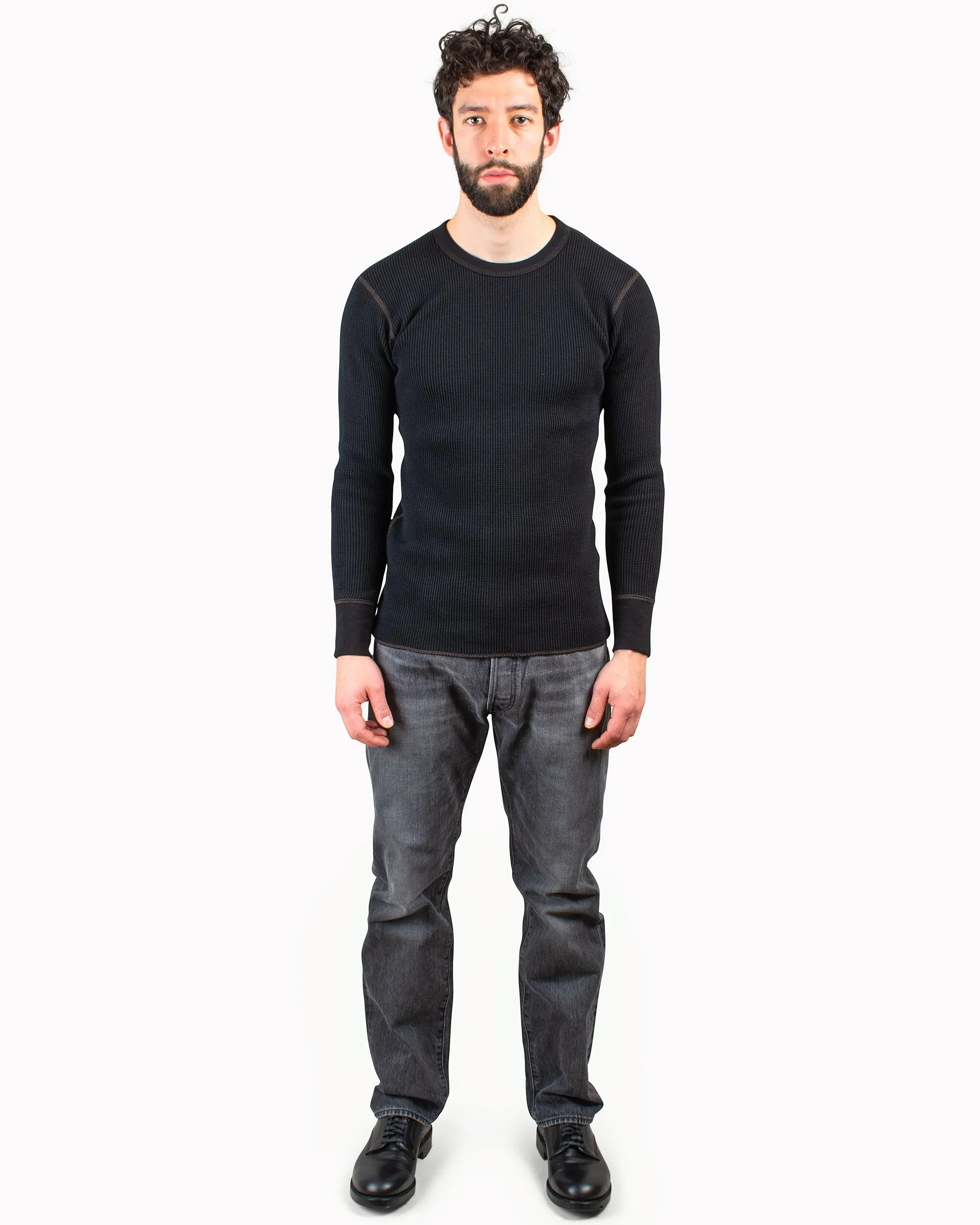 Simple Comfort The Real McCoy's MC12123 Thermal Shirts Long Sleeve Black