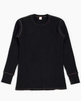 Fashionable Layer The Real McCoy's MC12123 Thermal Shirts Long Sleeve Black
