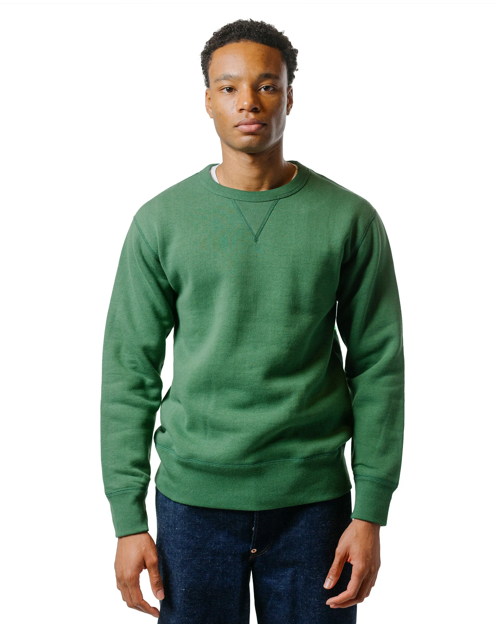 The Real McCoy??s MC13111 10 oz. Loopwheel Crewneck Sweatshirt Shamrock Stylish