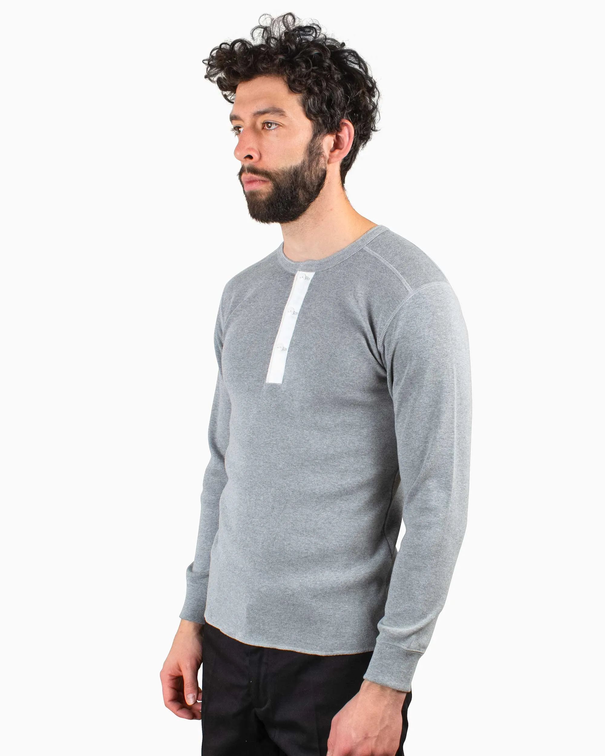 Pullover The Real McCoy's MC16117 Union Shirt Long Sleeve Grey