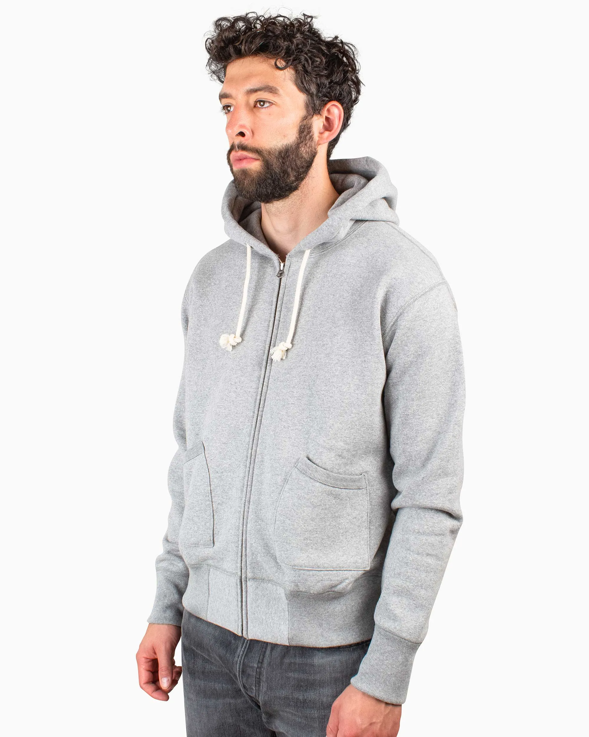 scarf accents The Real McCoy??s MC18115 12oz. Full Zip Parka Medium Grey
