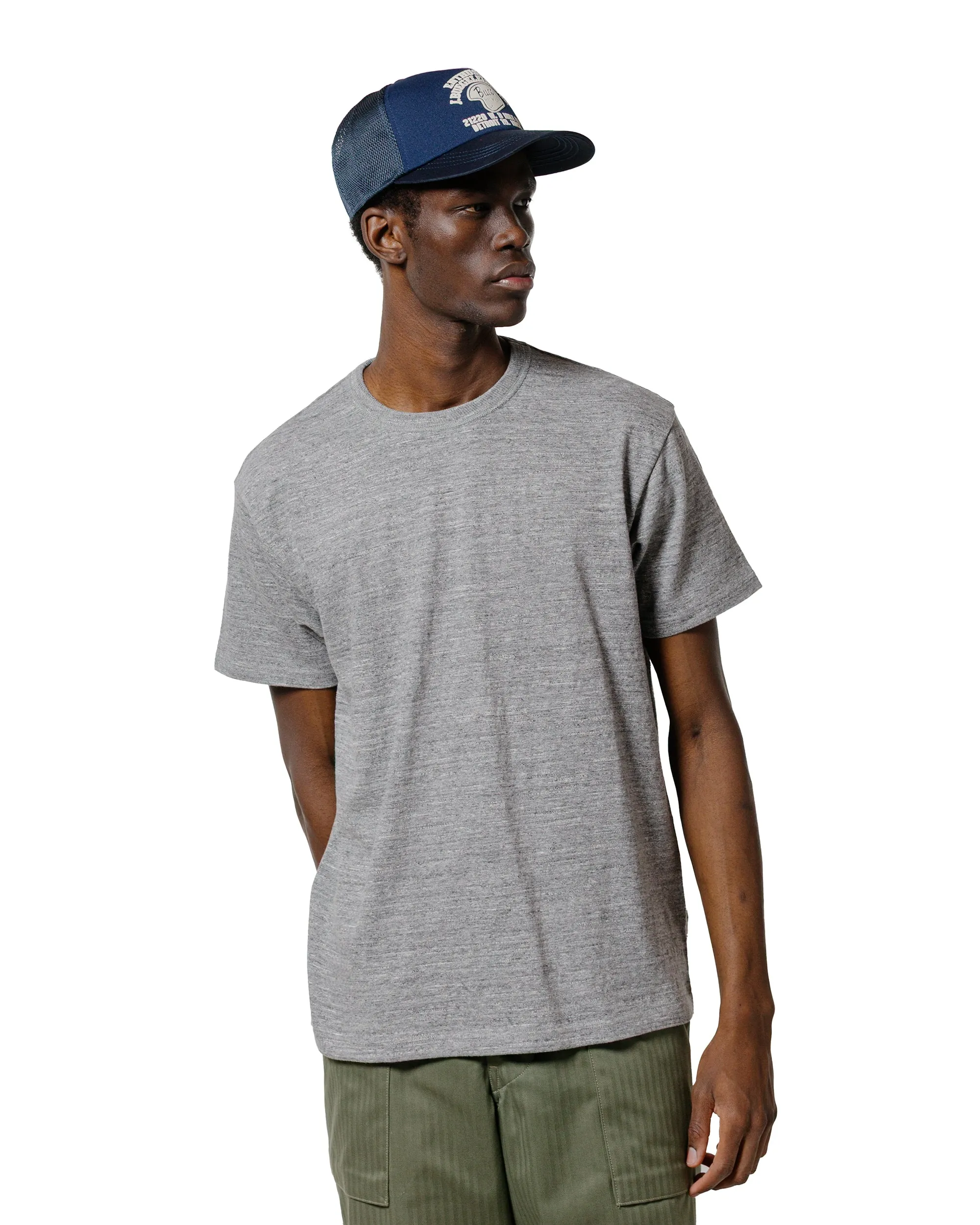 The Real McCoy's MC19010 Athletic T-Shirt / Loop-Wheel Grey Glossy Look