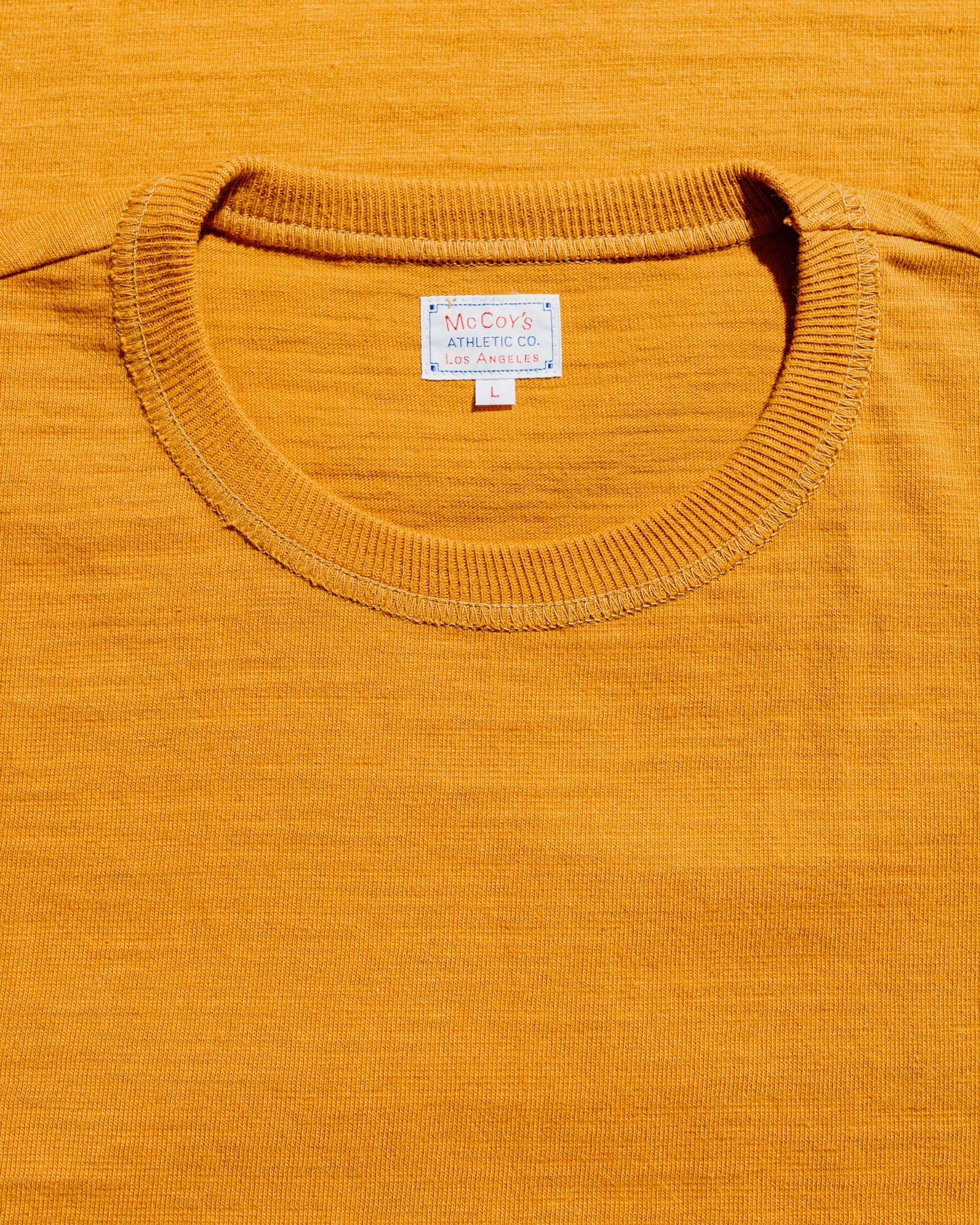 Minimalist fashion The Real McCoy's MC19010 Athletic T-Shirt / Loop-Wheel Mustard