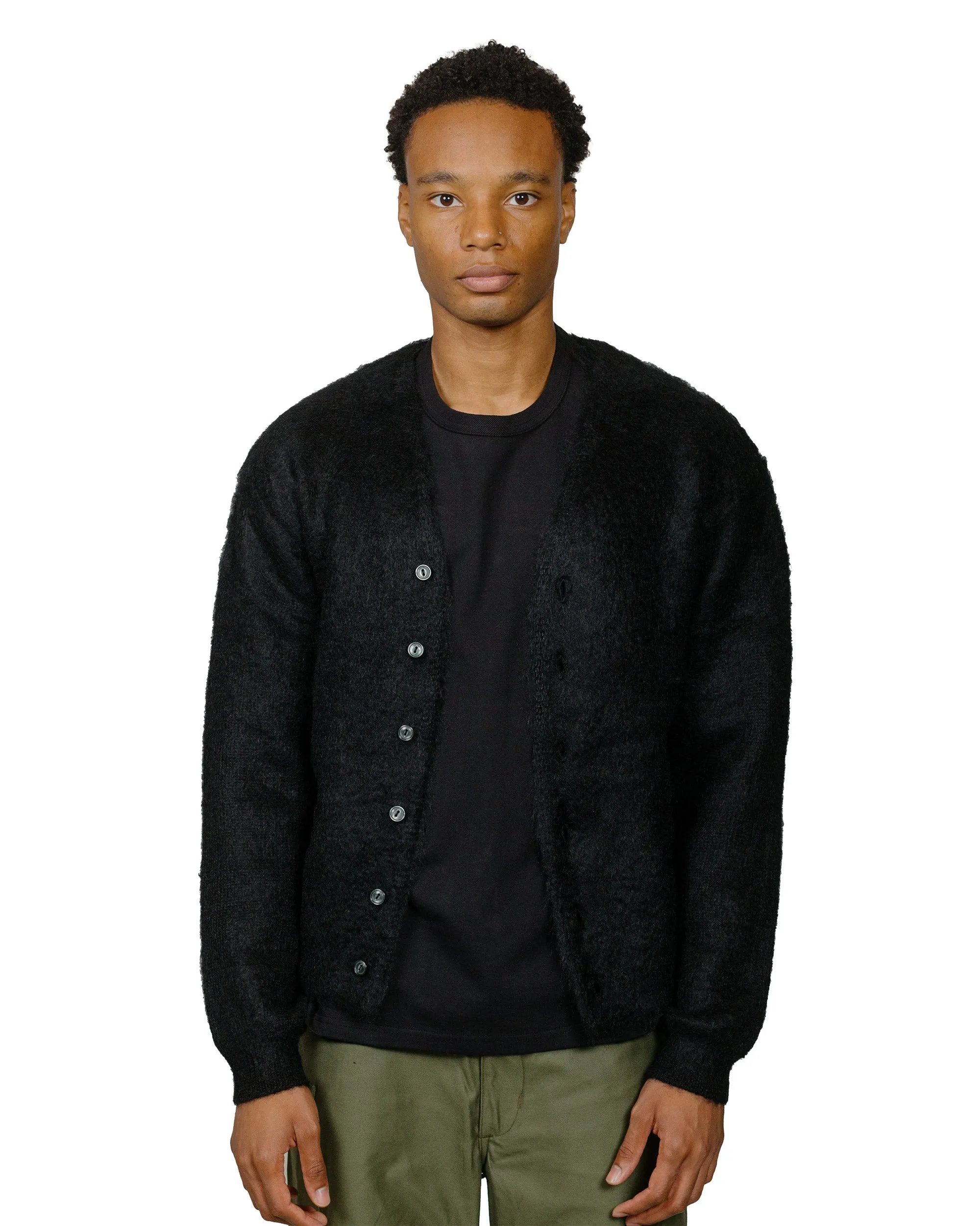 The Real McCoy's MC19103 JM Mohair Cardigan Black dry cleanable