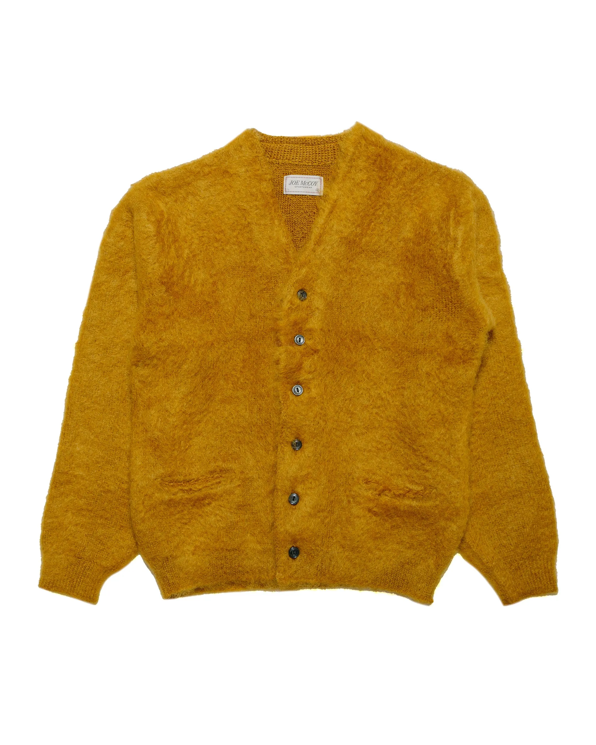 Warm Layer product brand name recognition The Real McCoy's MC19103 JM Mohair Cardigan Mustard