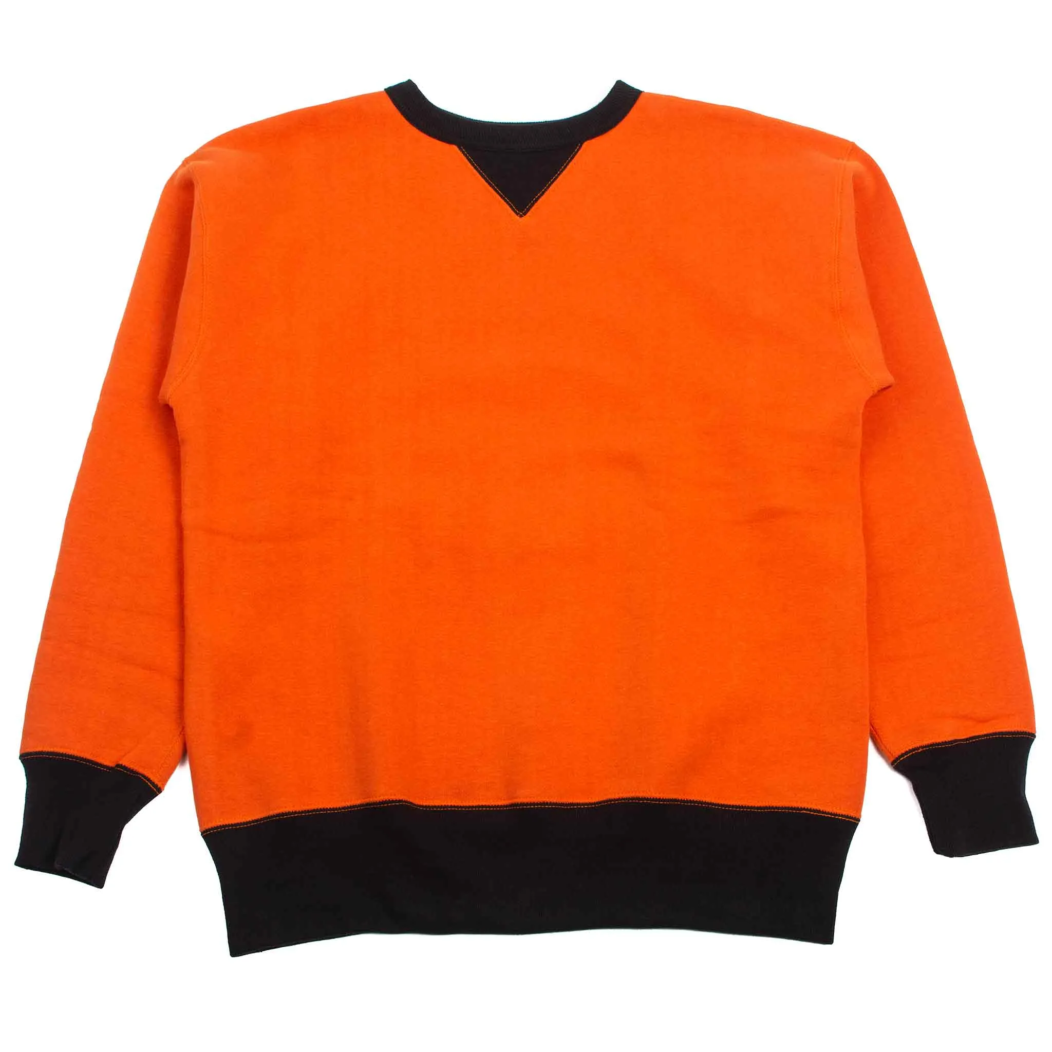 Graphic Design Comfy Street The Real McCoy's MC19112 Two-Tone Crewneck Sweatshirt Orange/Black