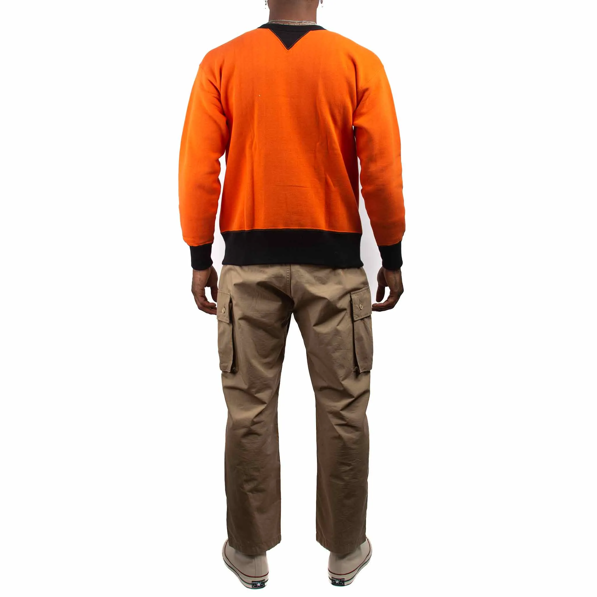 The Real McCoy's MC19112 Two-Tone Crewneck Sweatshirt Orange/Black performance test Everyday Layer