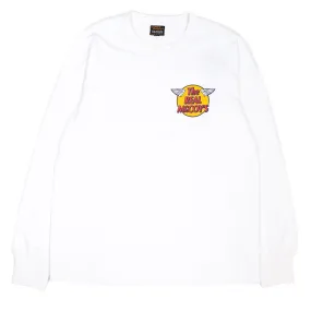 The Real McCoy's MC20002 Logo Tee L/S White Pre Shrunk Fabric Effortless Style
