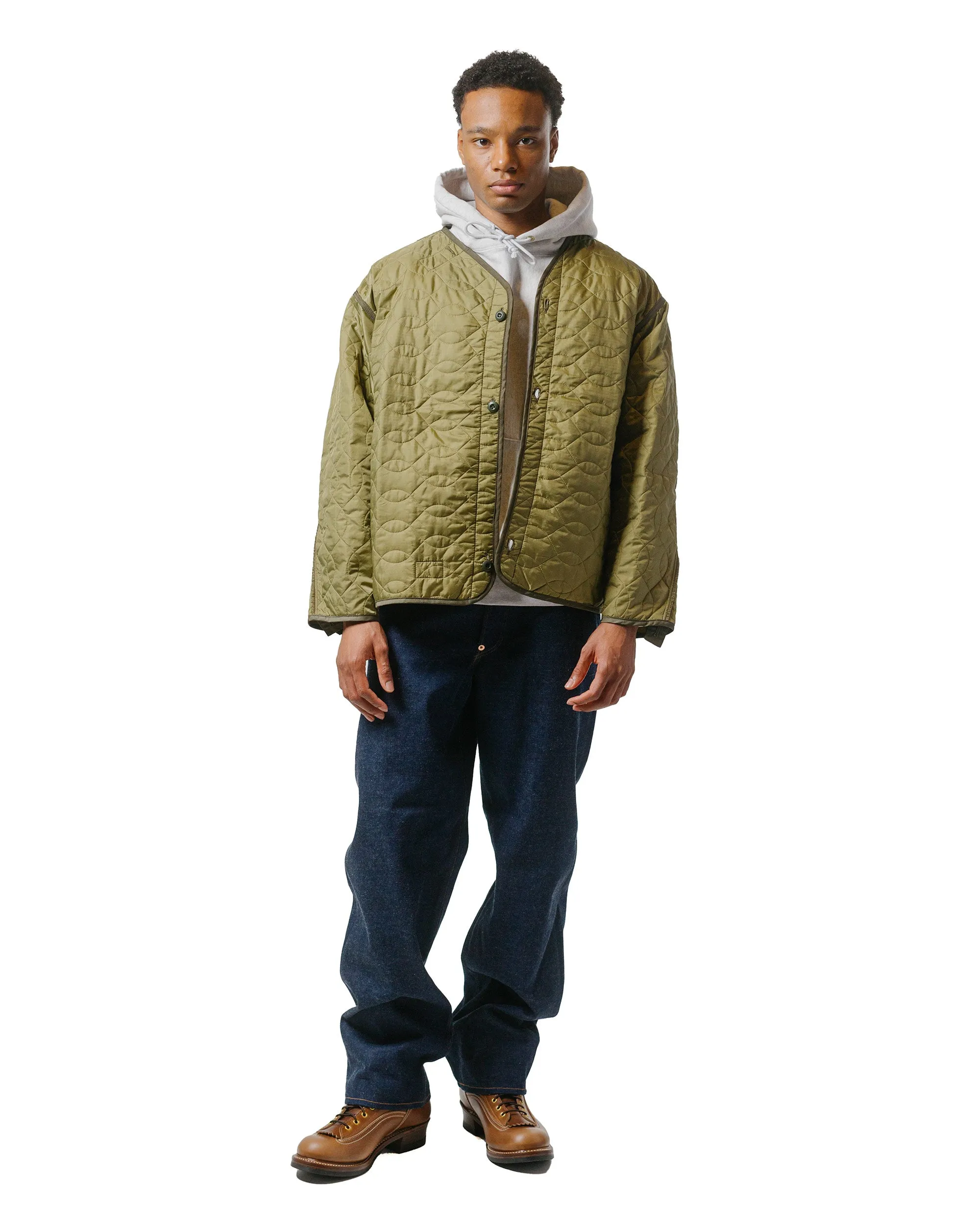 The Real McCoy's MC20113 Heavyweight Hooded Sweatshirt Silver Grey Water-Repellent Finish