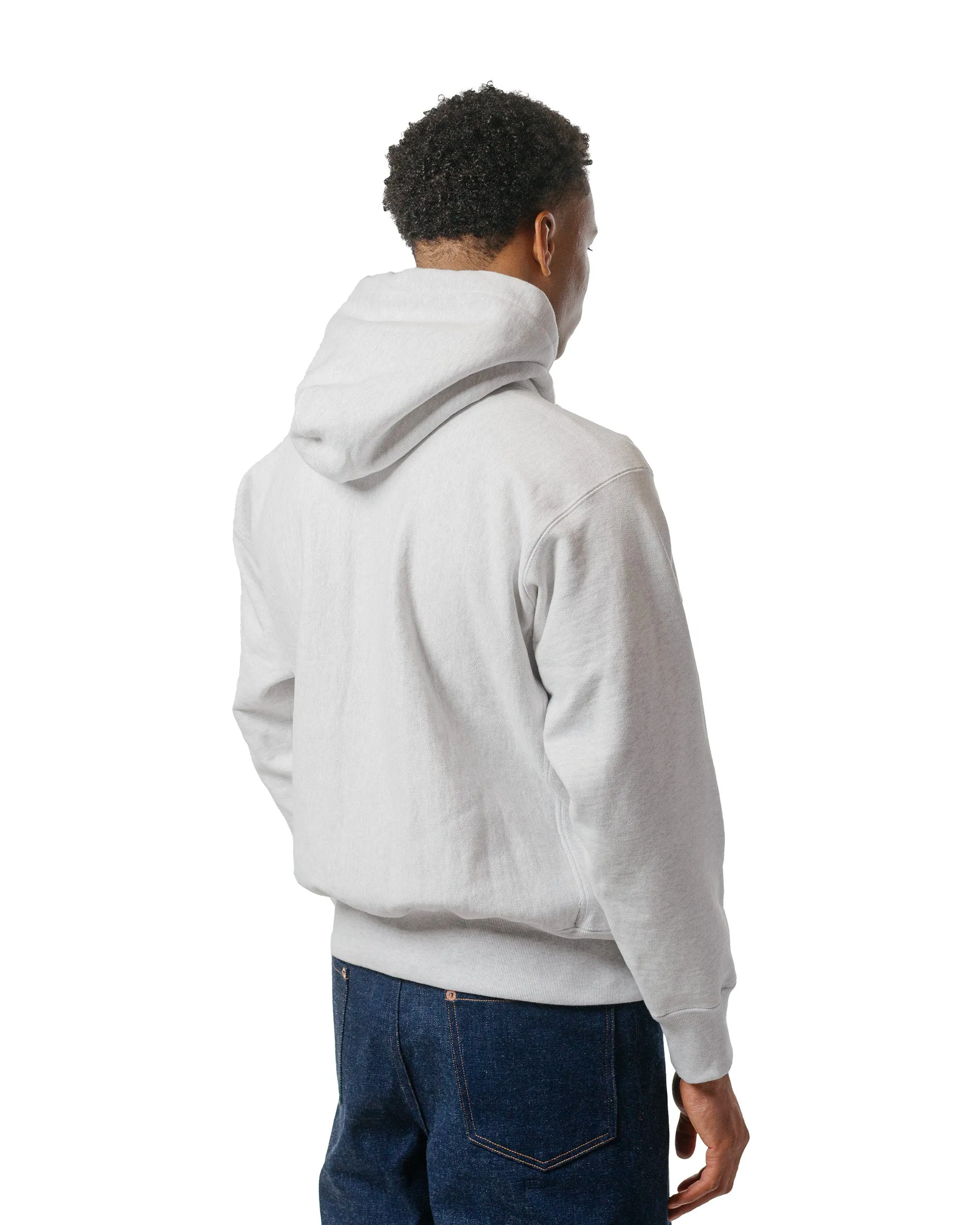 Relaxed Style Comfort Hoodie The Real McCoy's MC20113 Heavyweight Hooded Sweatshirt Silver Grey