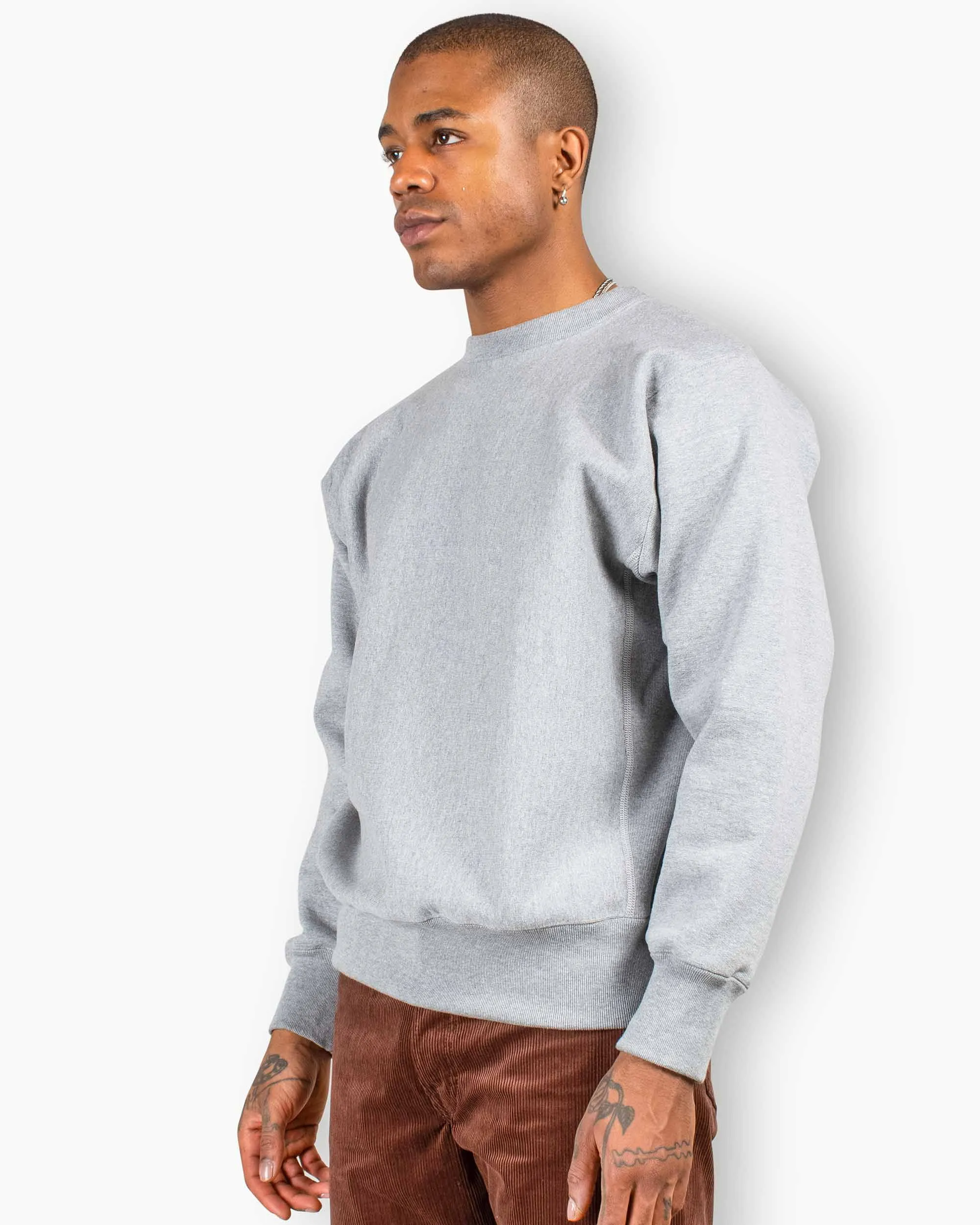 The Real McCoy's MC20114 Heavyweight Crewneck Sweatshirt Medium Grey winter warmth Smart Wear