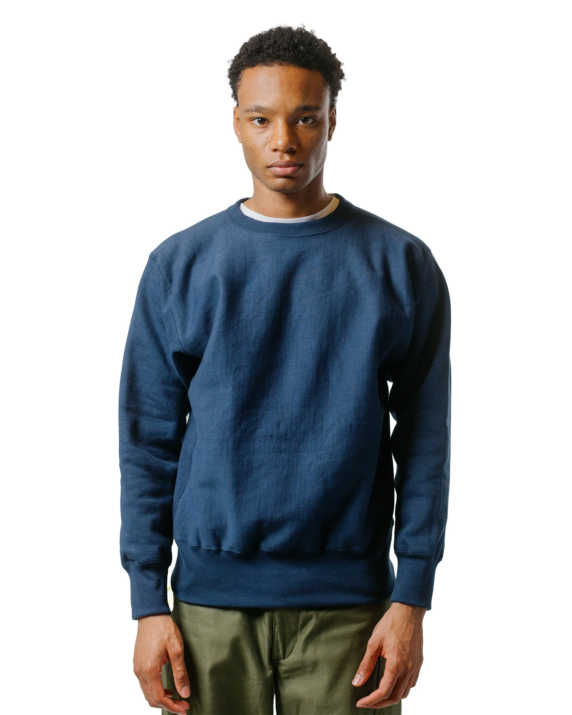 Streetwear vibe The Real McCoy's MC20114 Heavyweight Crewneck Sweatshirt Navy