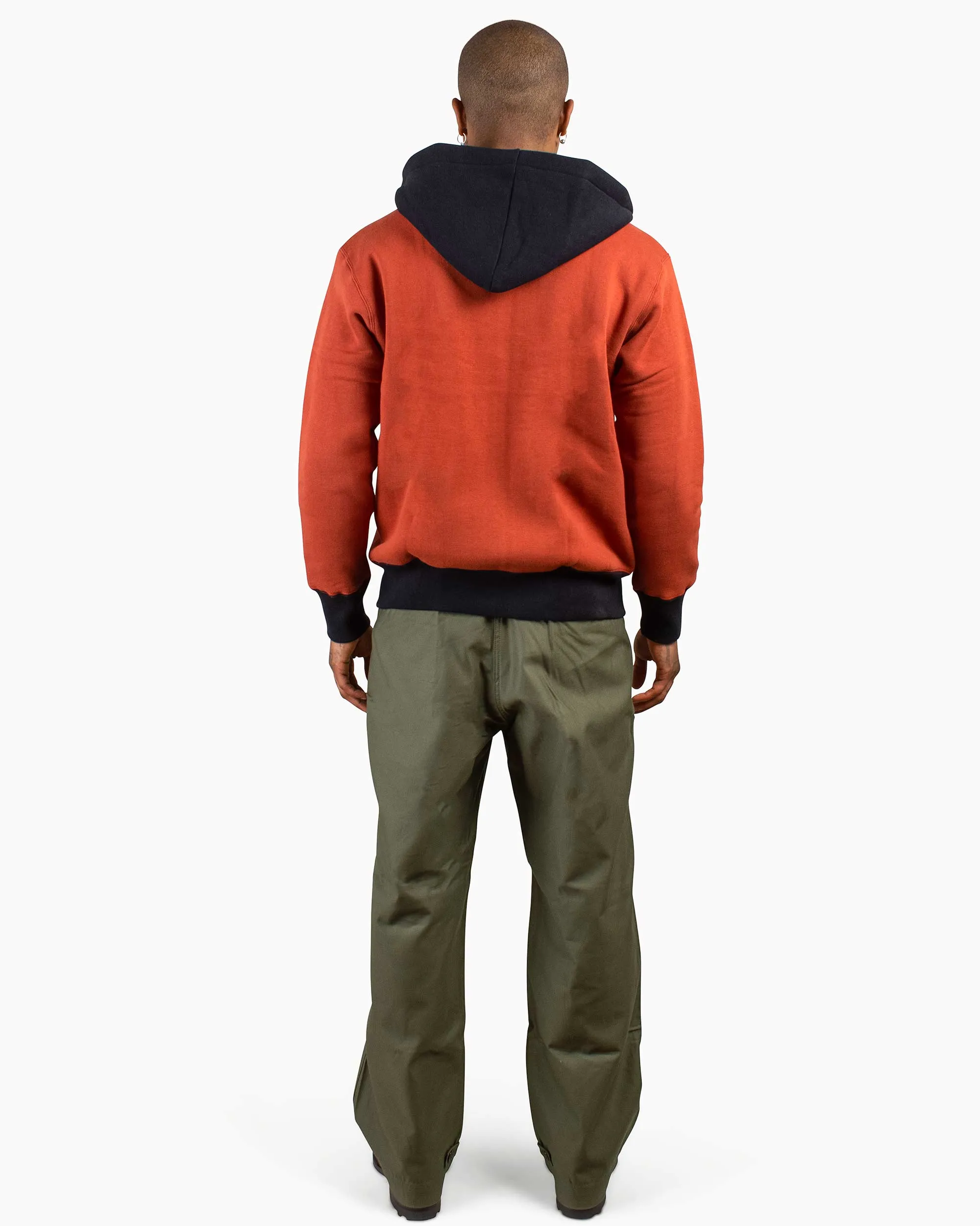 The Real McCoy's MC20119 Double Face After-Hooded Sweatshirt Burgundy/Black Fresh Bold