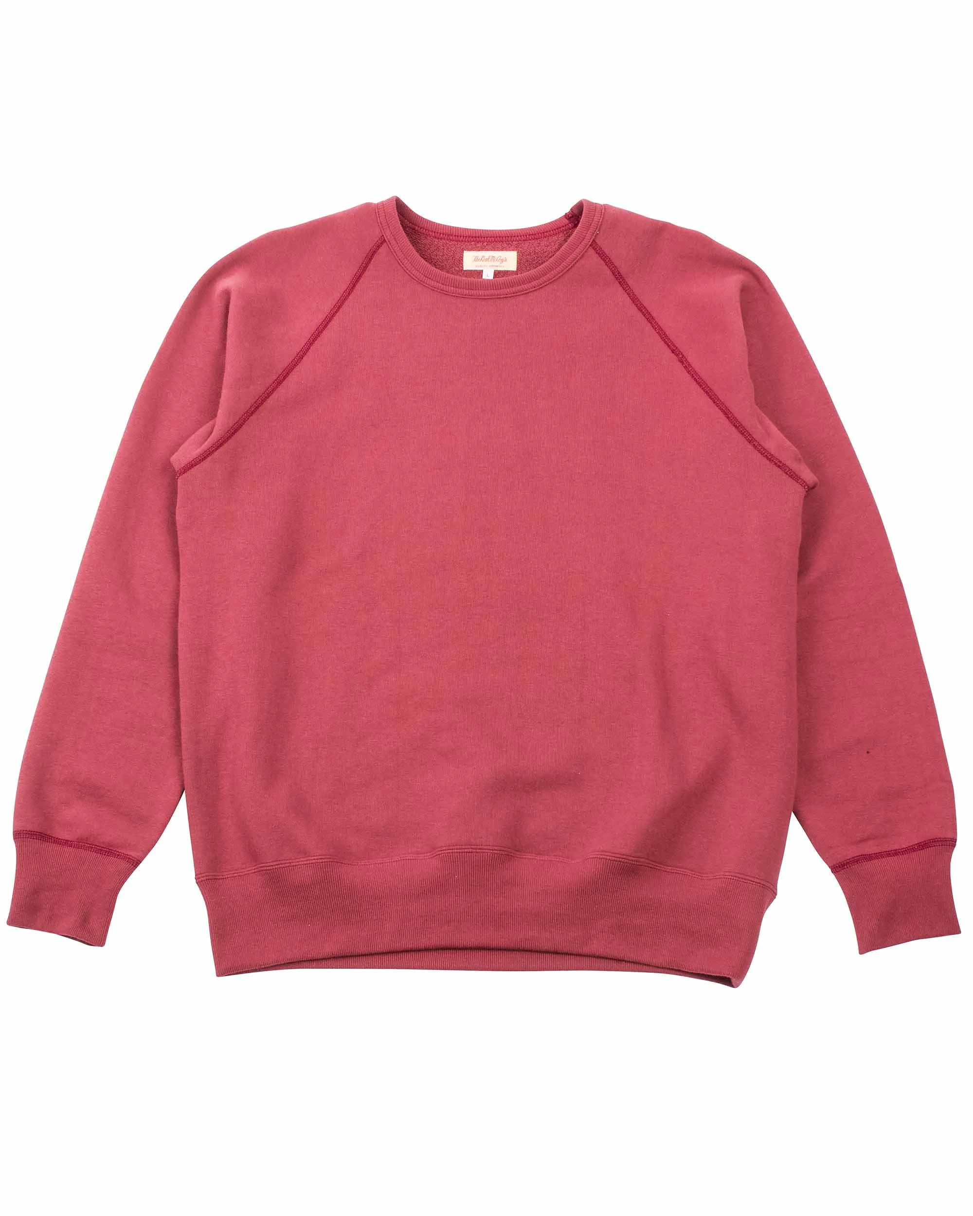Cool Outfit Cozy All Day The Real McCoy's MC21018 9oz. Loopwheel Raglan Sleeve Sweatshirt Maroon