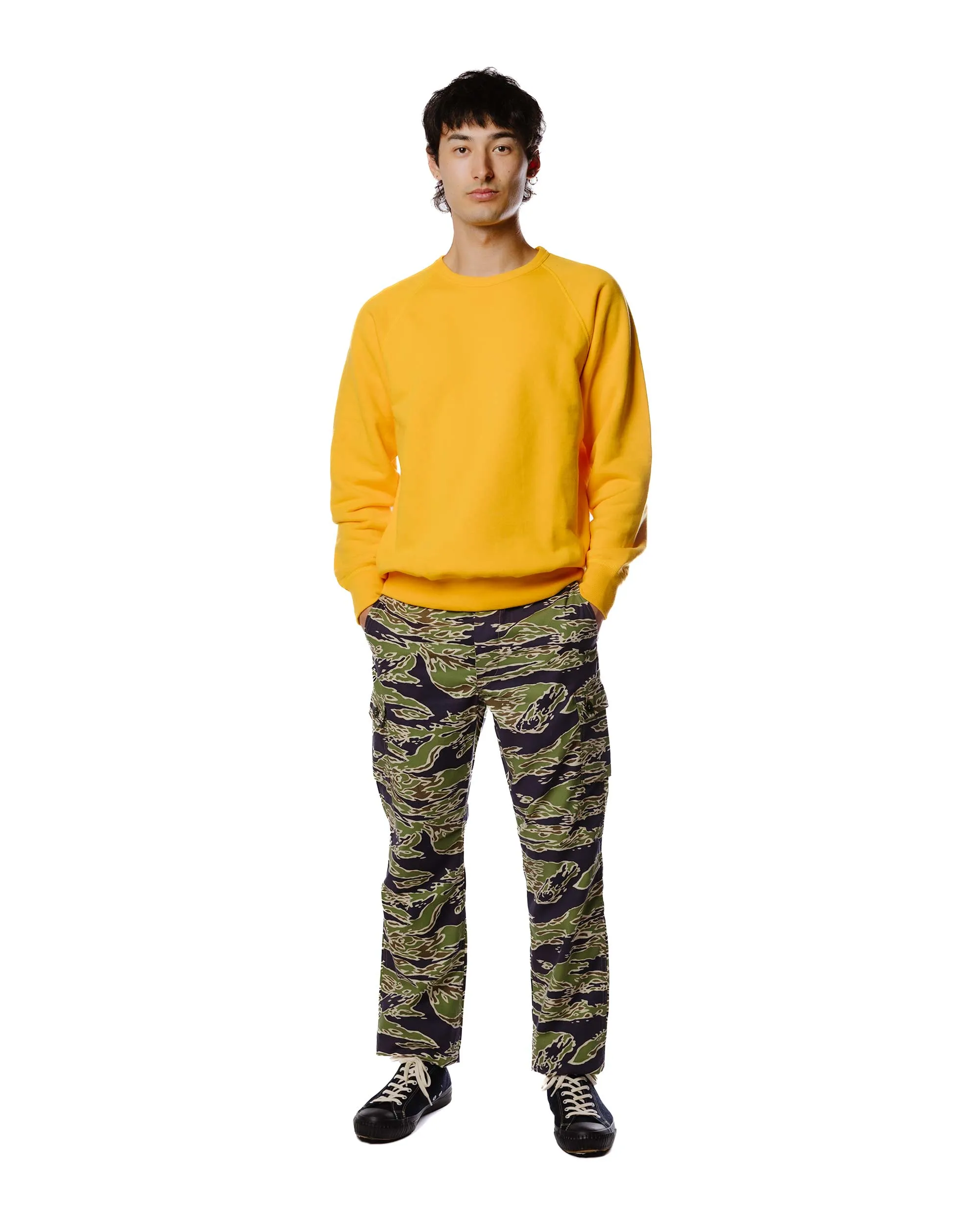 Essential Active Running Gear The Real McCoy's MC21018 9oz. Loopwheel Raglan Sleeve Sweatshirt Yellow