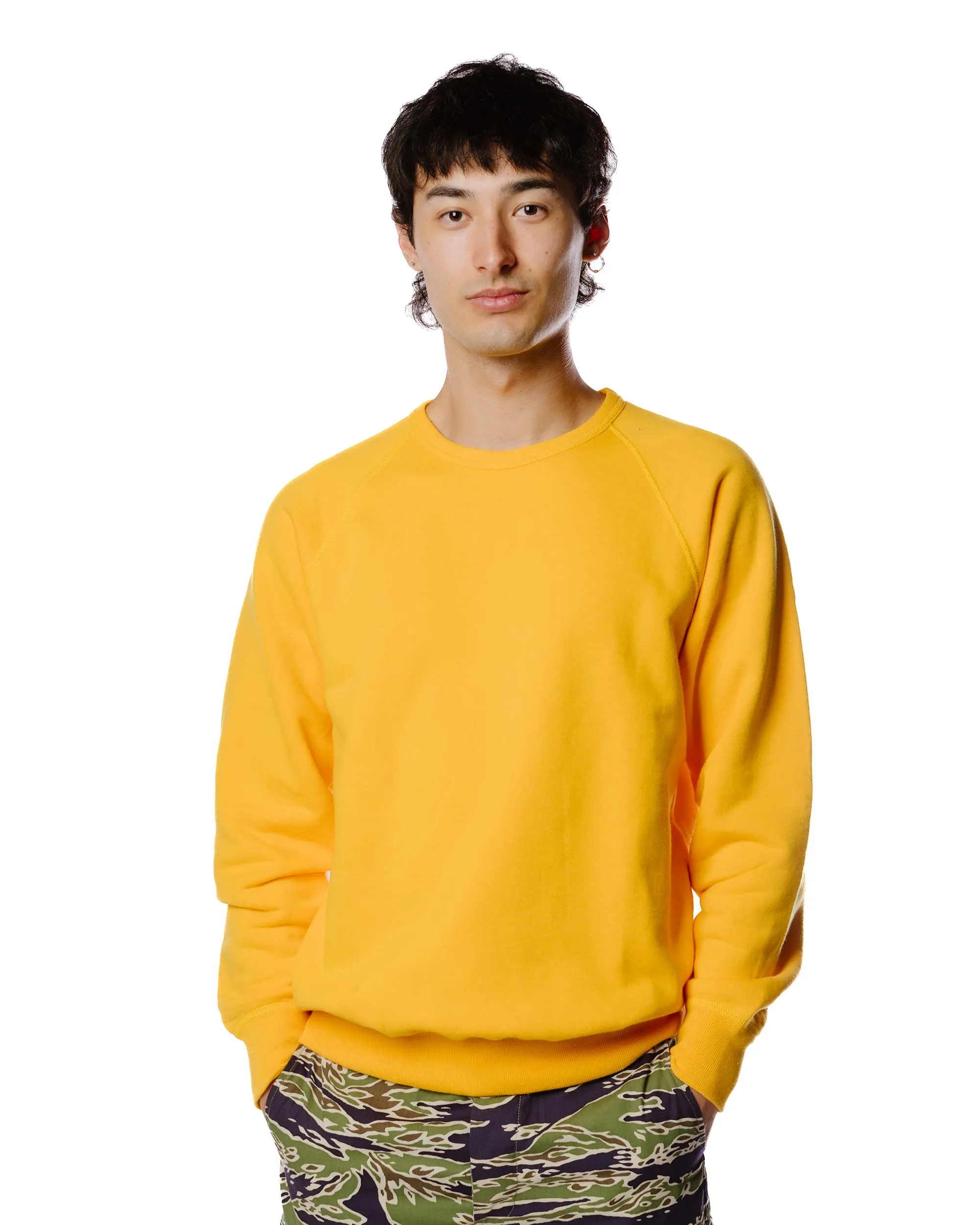 The Real McCoy's MC21018 9oz. Loopwheel Raglan Sleeve Sweatshirt Yellow product holiday wear celebration