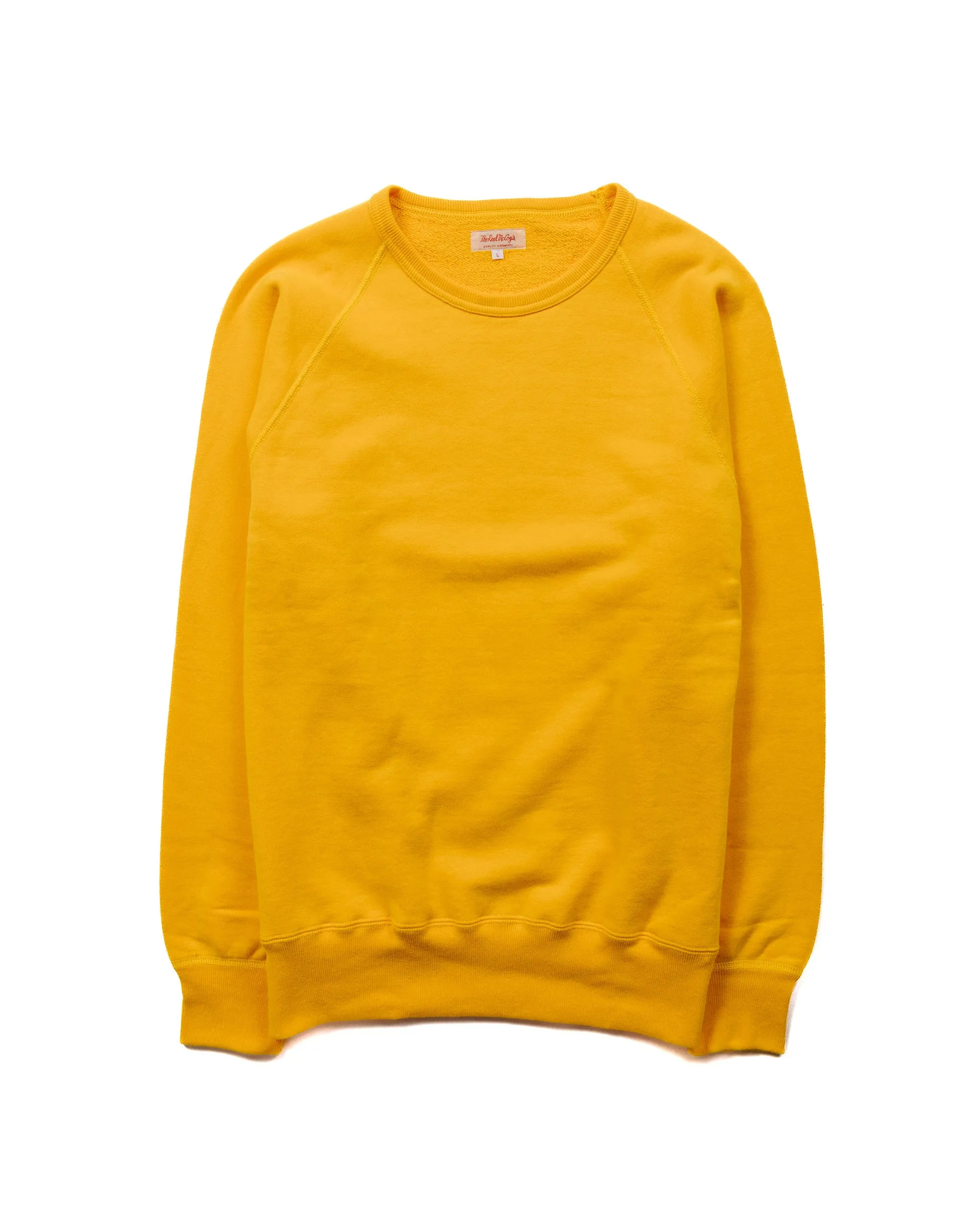 The Real McCoy's MC21018 9oz. Loopwheel Raglan Sleeve Sweatshirt Yellow product luxury indulgence
