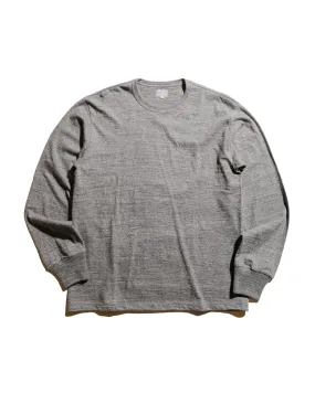 The Real McCoy's MC21109 Athletic L/S T-Shirt / Loop-Wheel Grey Comfy Casual Micro Perforation