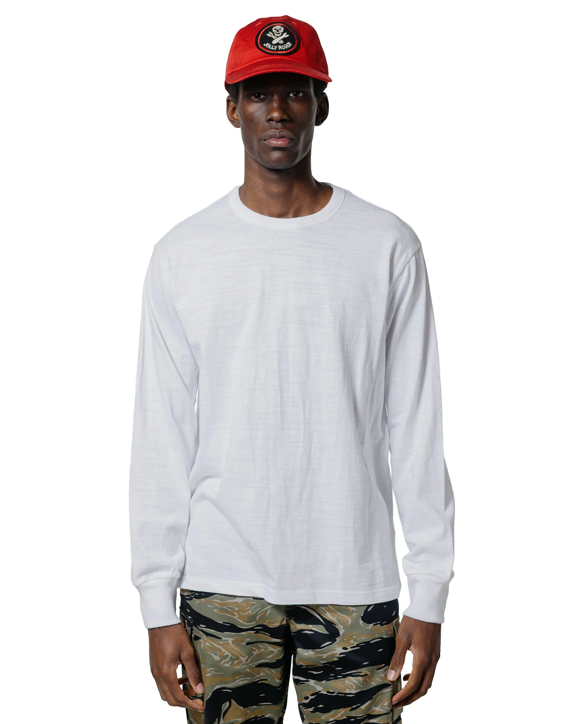 easygoing look Tagless Comfort The Real McCoy's MC21109 Athletic L/S T-Shirt / Loop-Wheel White
