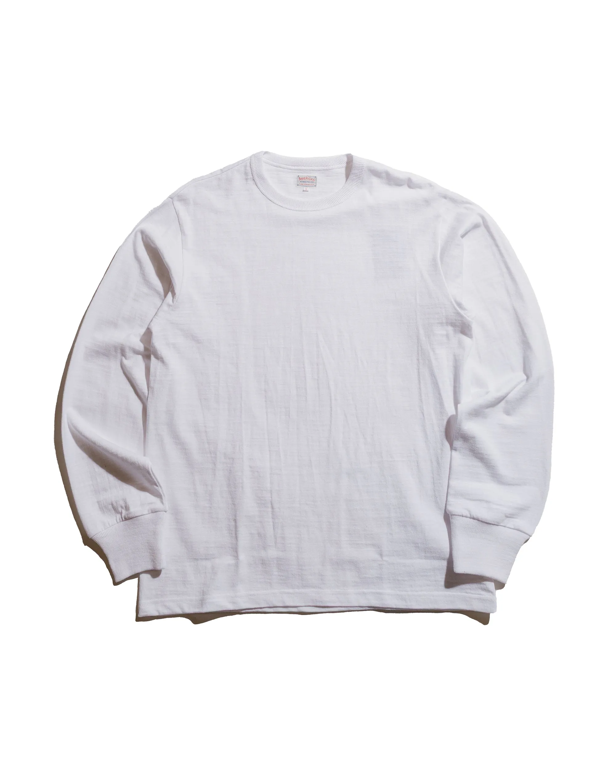 The Real McCoy's MC21109 Athletic L/S T-Shirt / Loop-Wheel White Everyday Fashion Look
