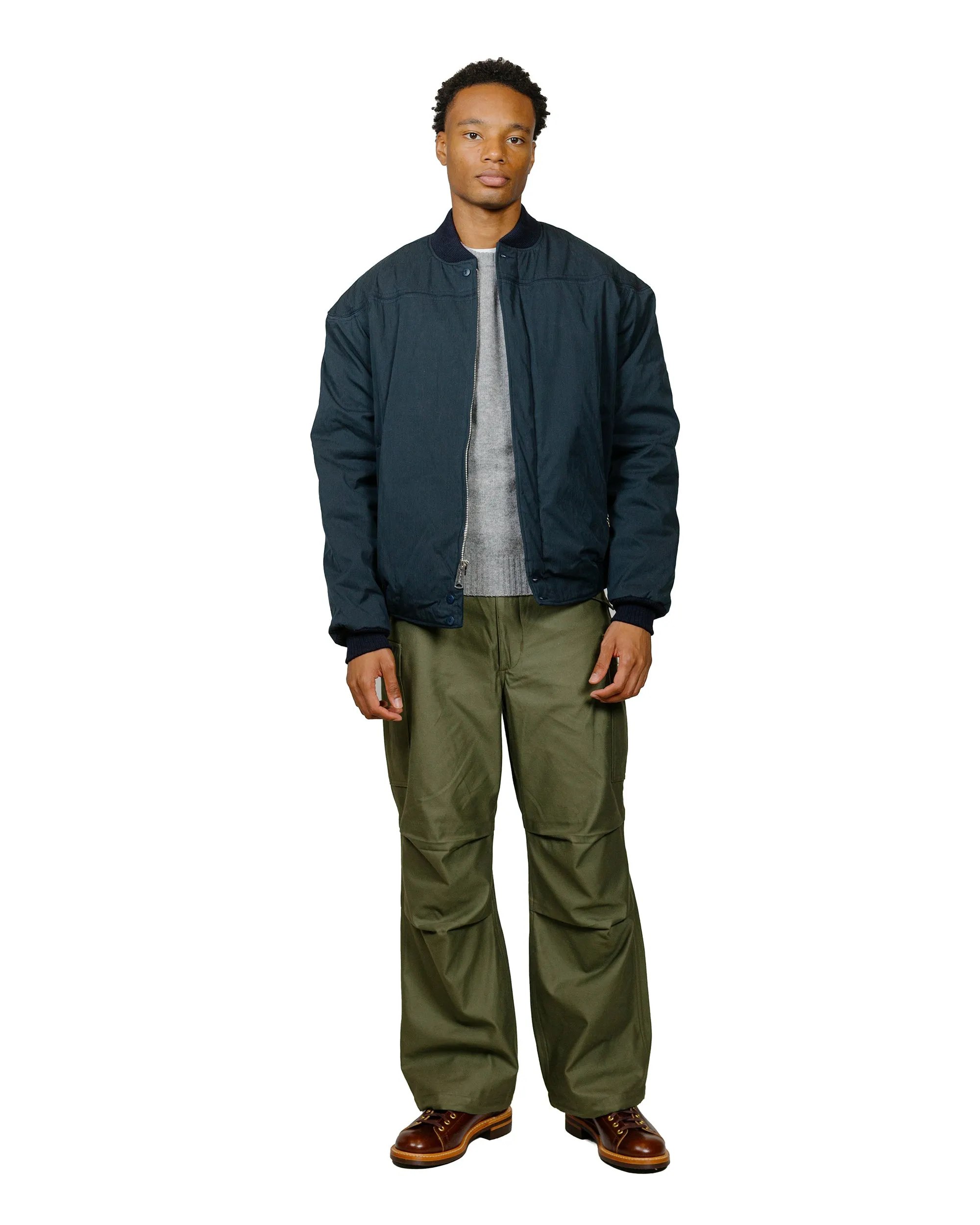 The Real McCoy's MC21114 Wool Crewneck Sweater Grey Versatile Piece