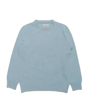 The Real McCoy's MC21114 Wool Crewneck Sweater Light Blue good for yoga product tag identification