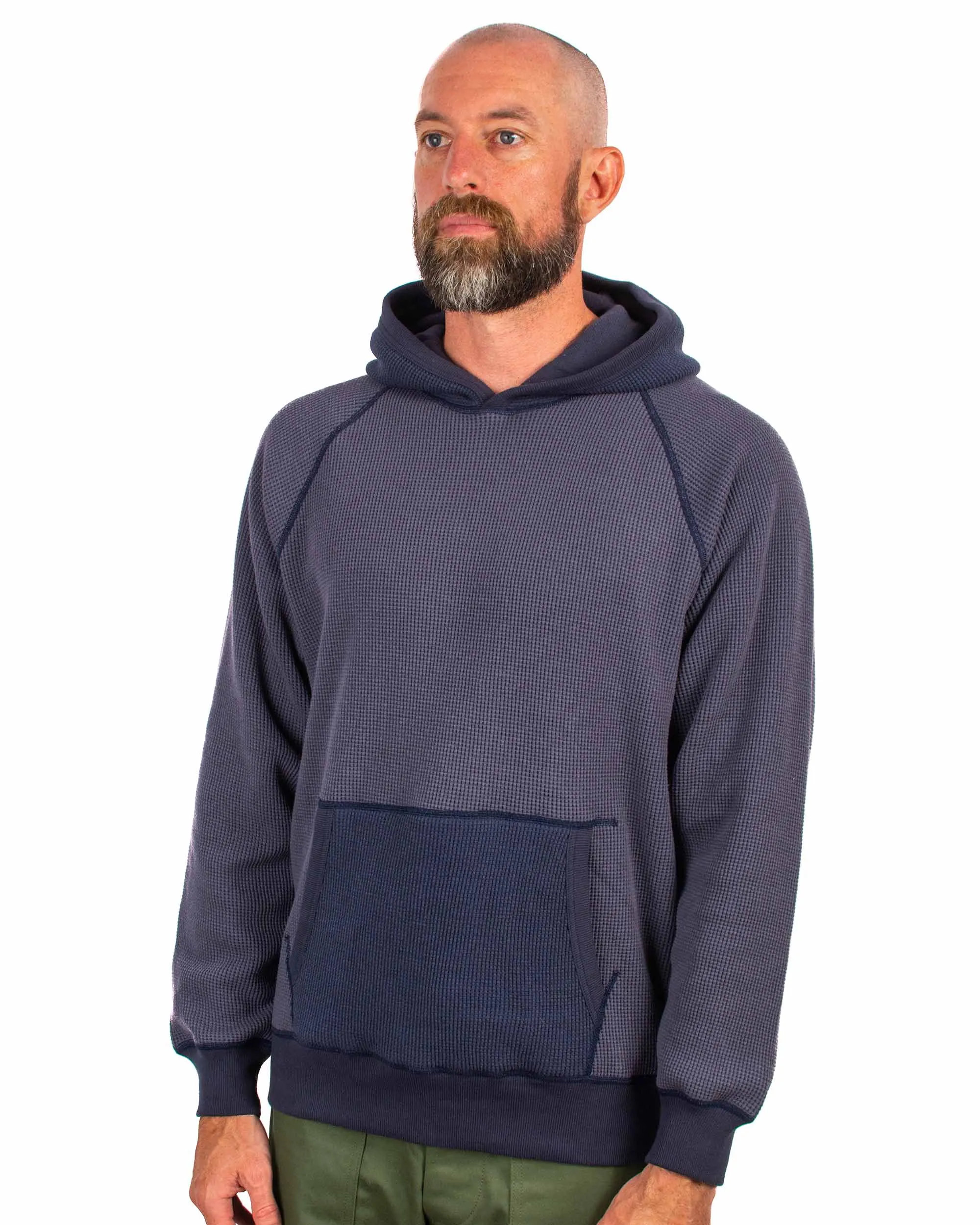 The Real McCoy's MC22005 Thermal Sweatshirt (Two-Tone) Navy Classic Relaxed