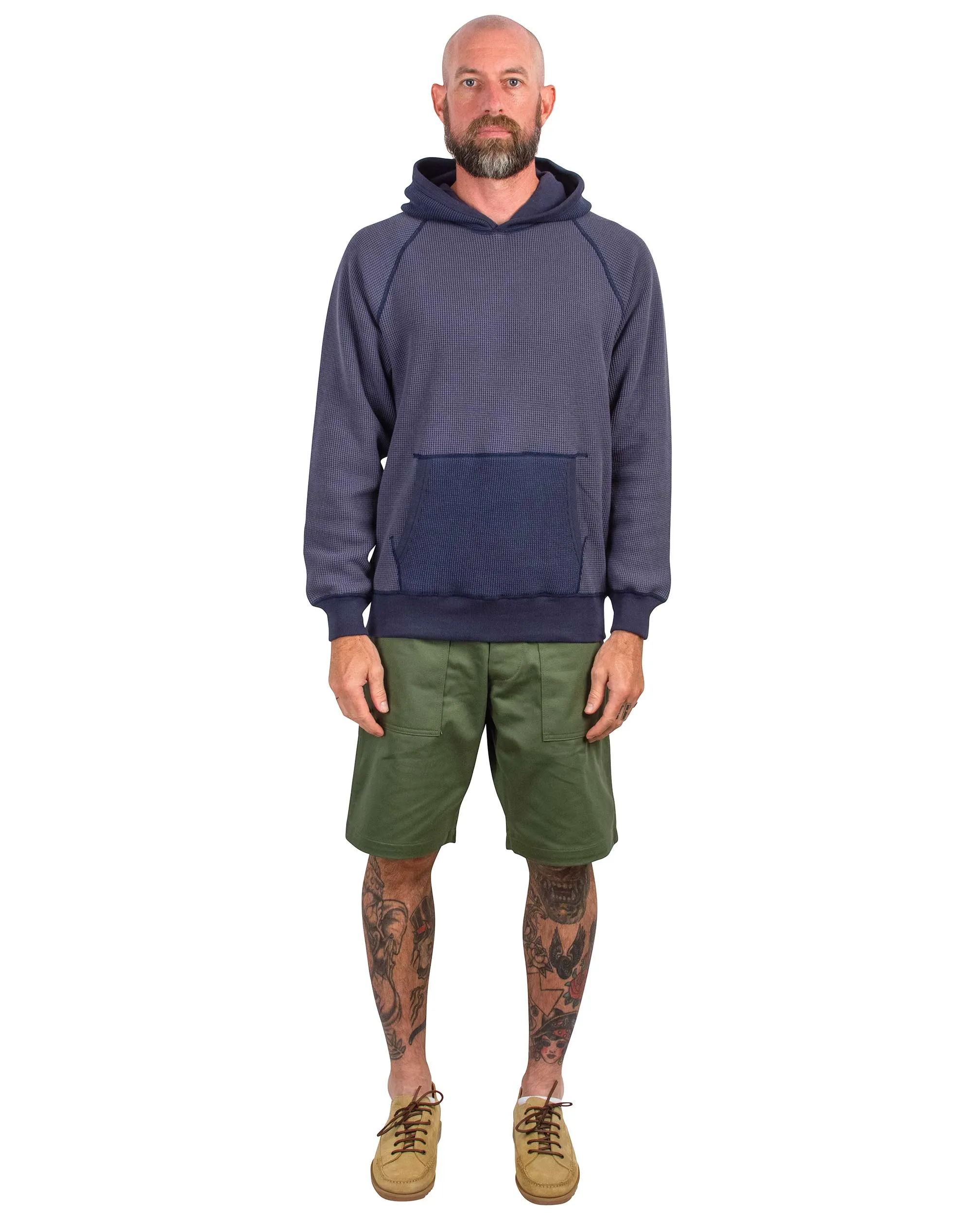 The Real McCoy's MC22005 Thermal Sweatshirt (Two-Tone) Navy Weekend Wear