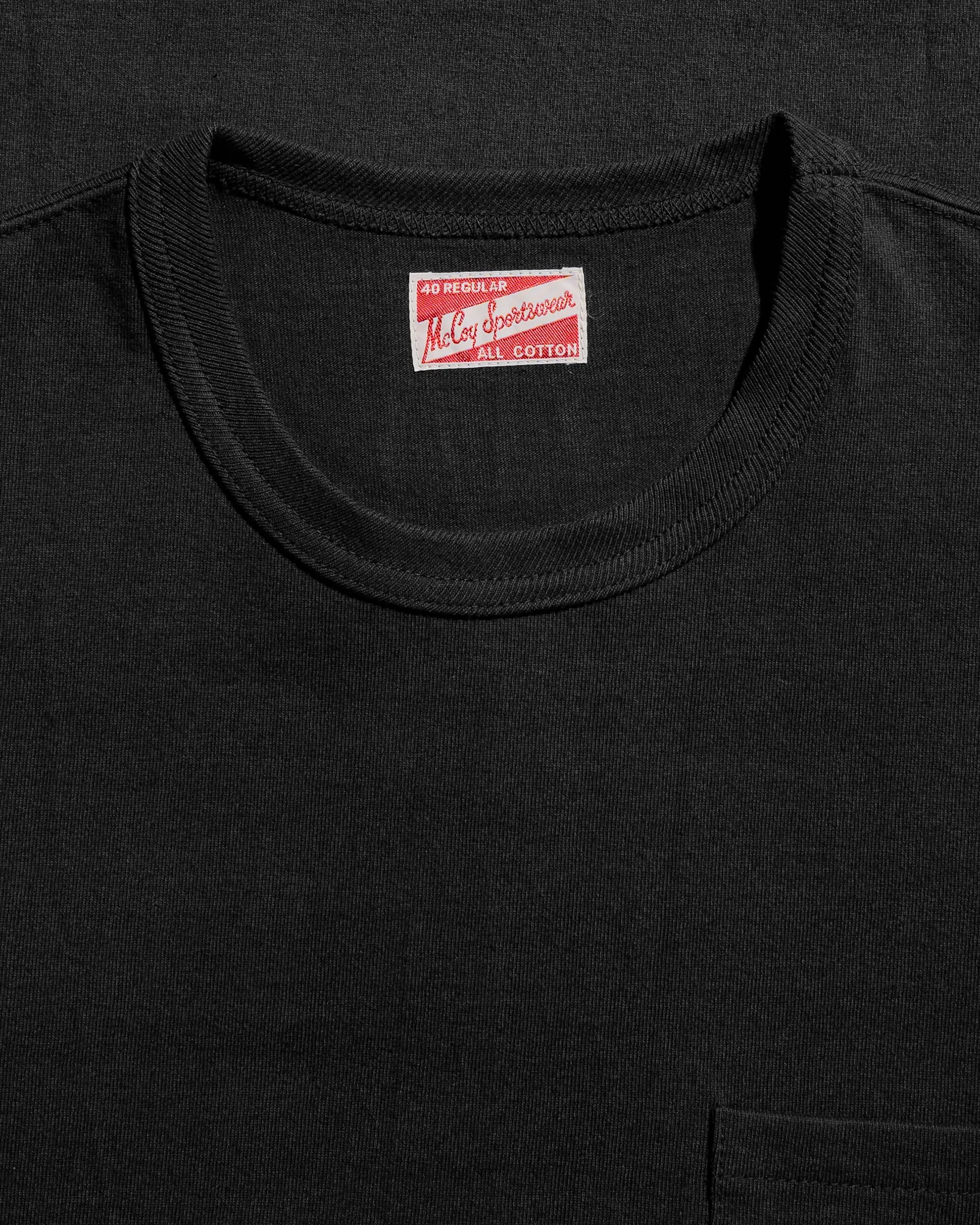 Elderly clothing The Real McCoy's MC22006 Pocket Tee Black