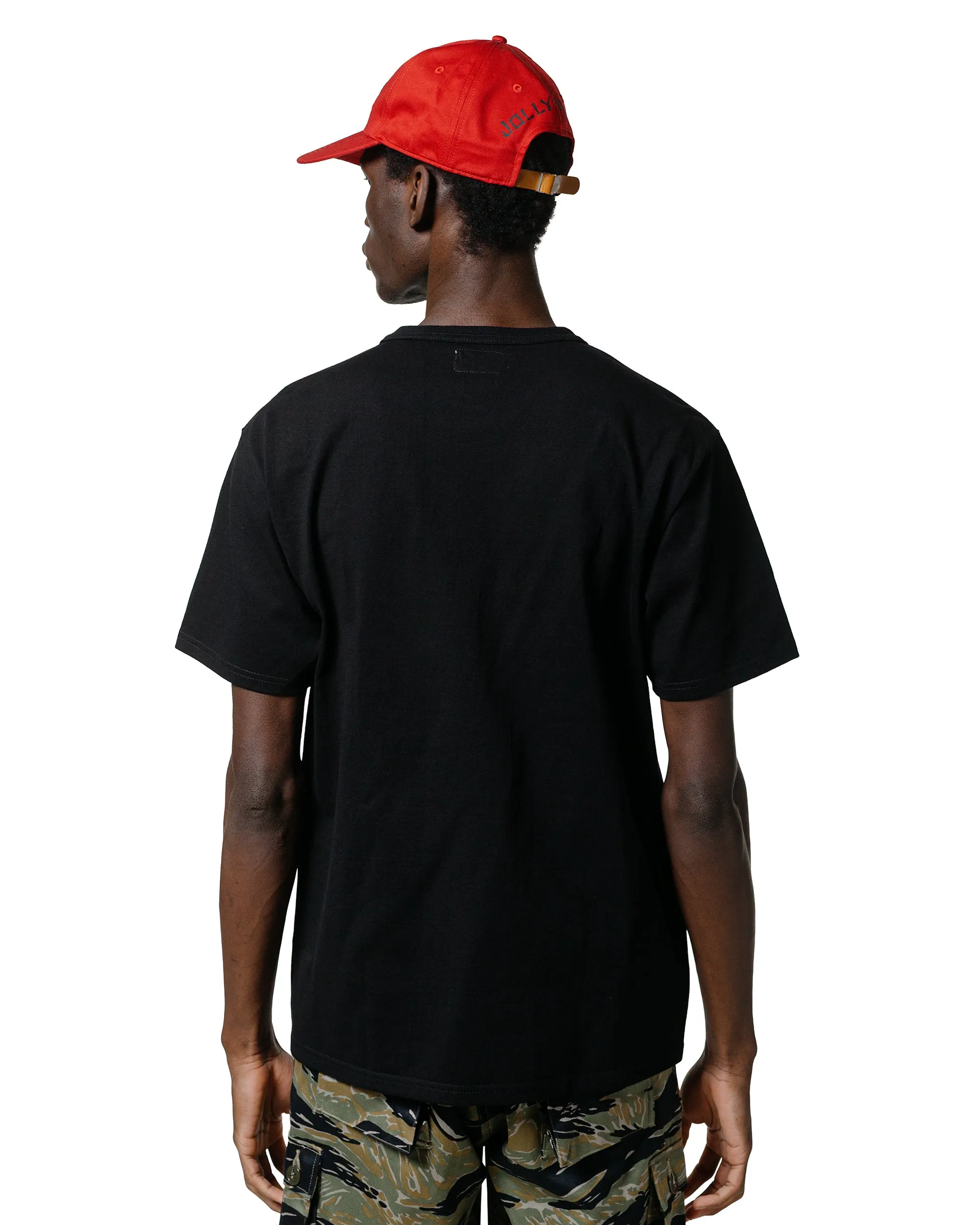 Ribbed collar Workout The Real McCoy's MC22006 Pocket Tee Black