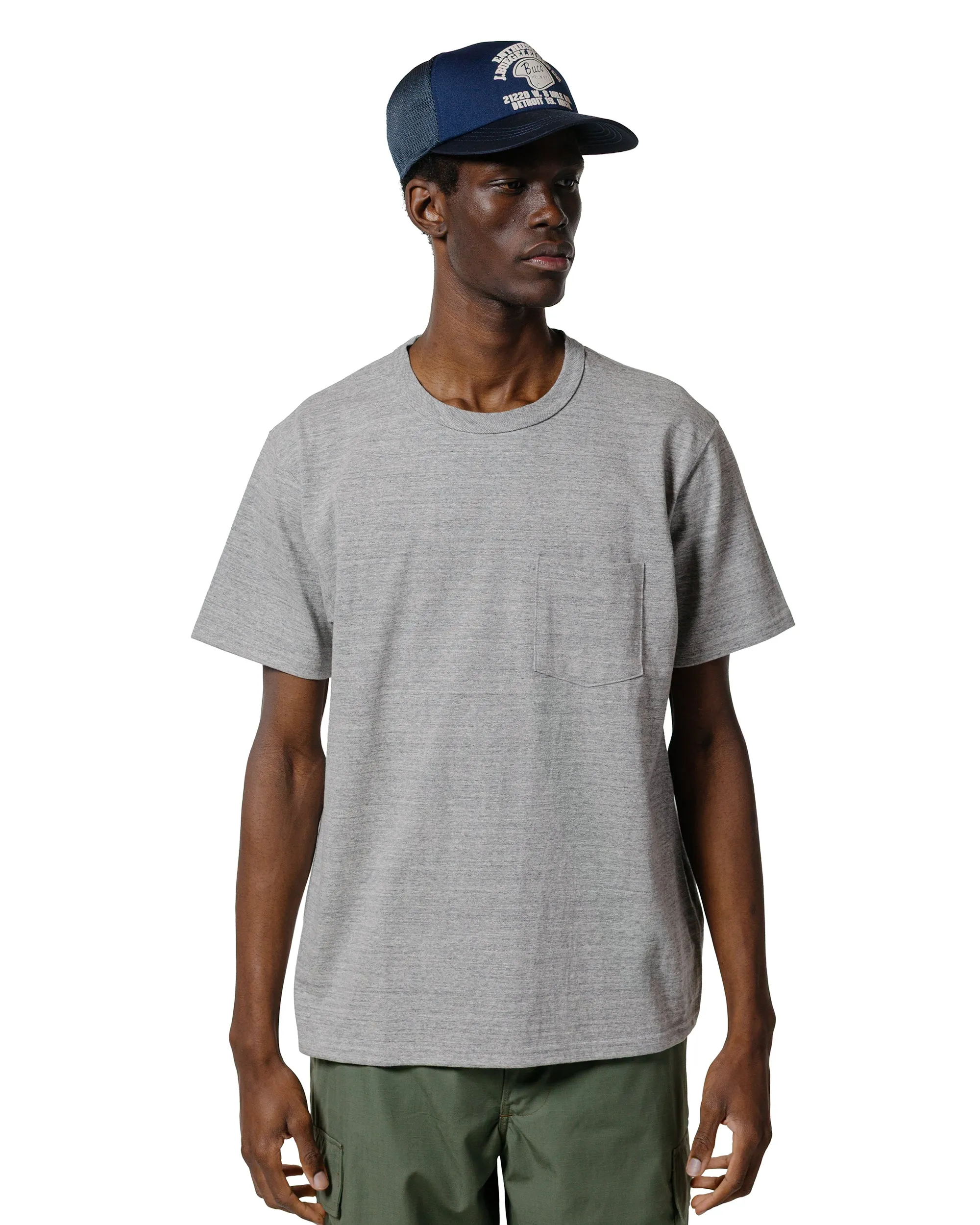 Eco Friendly Fabric Simple Comfort Wear The Real McCoy's MC22006 Pocket Tee Gray