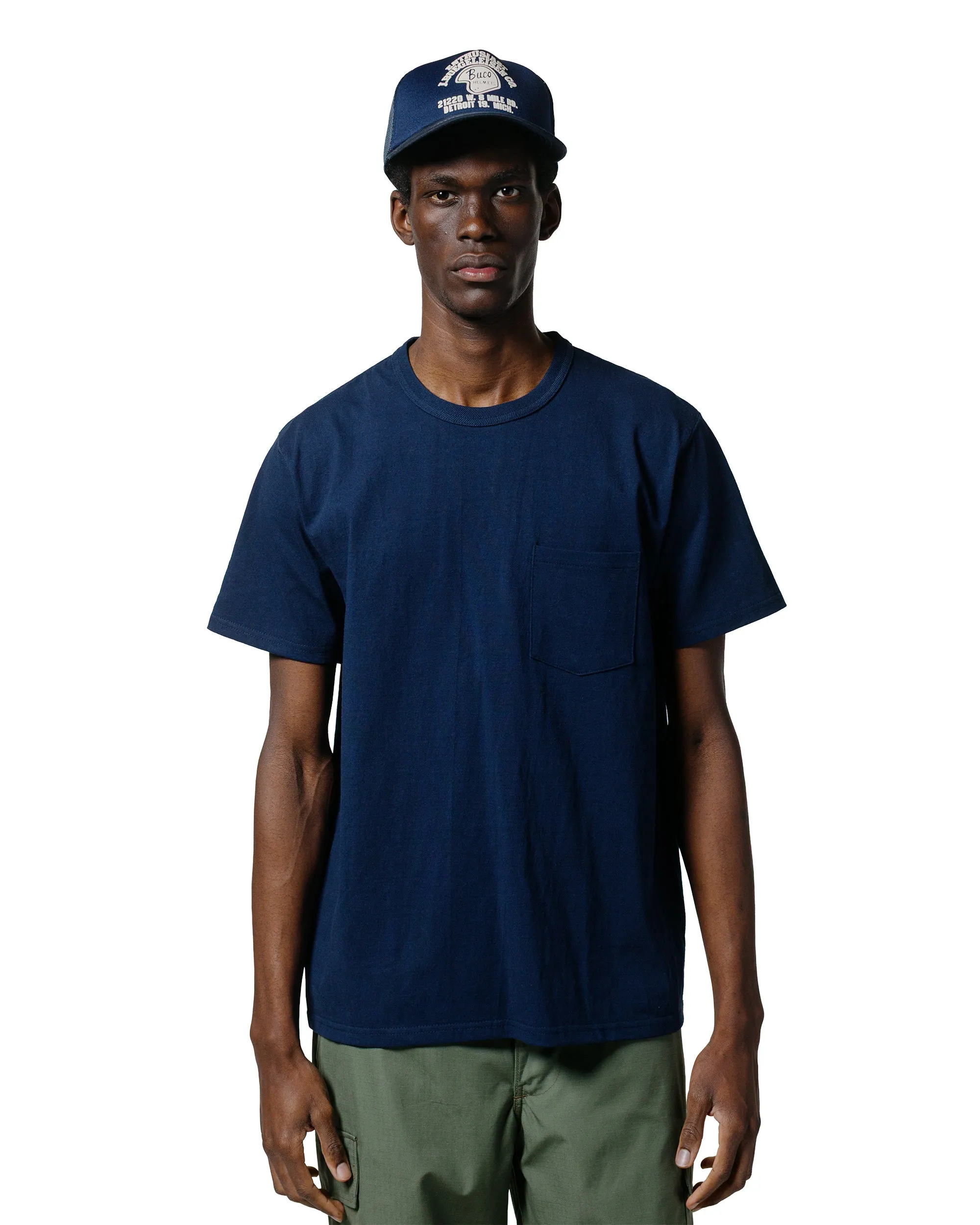 The Real McCoy's MC22006 Pocket Tee Navy Vintage Wash