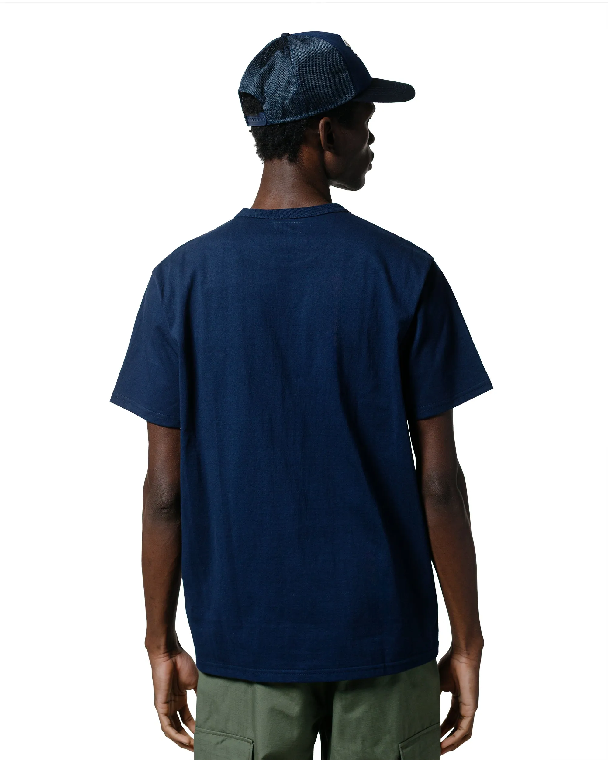 The Real McCoy's MC22006 Pocket Tee Navy Vintage Wash Effect