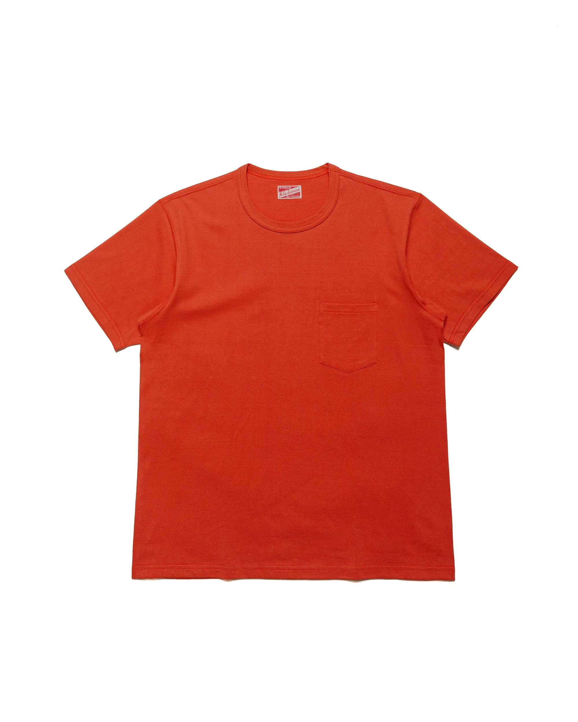Non Shrink Material Effortless Fit The Real McCoy's MC22006 Pocket Tee Scarlett