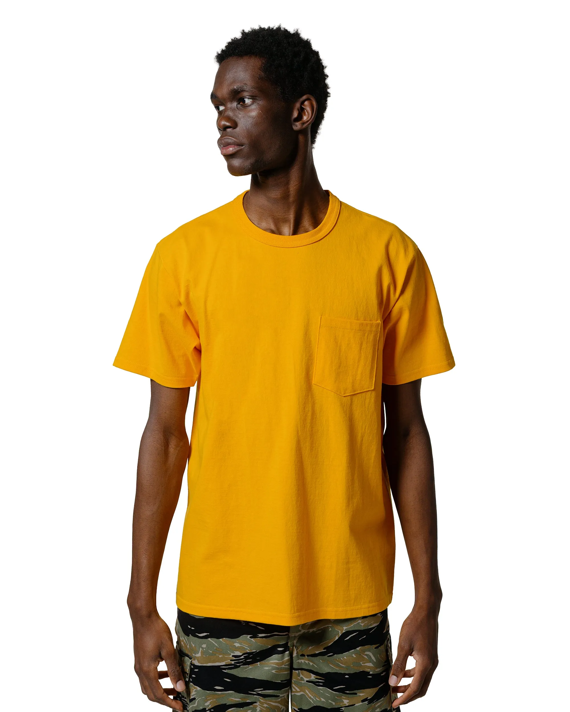 The Real McCoy's MC22006 Pocket Tee Yellow Stylish Fit Casual Essentials