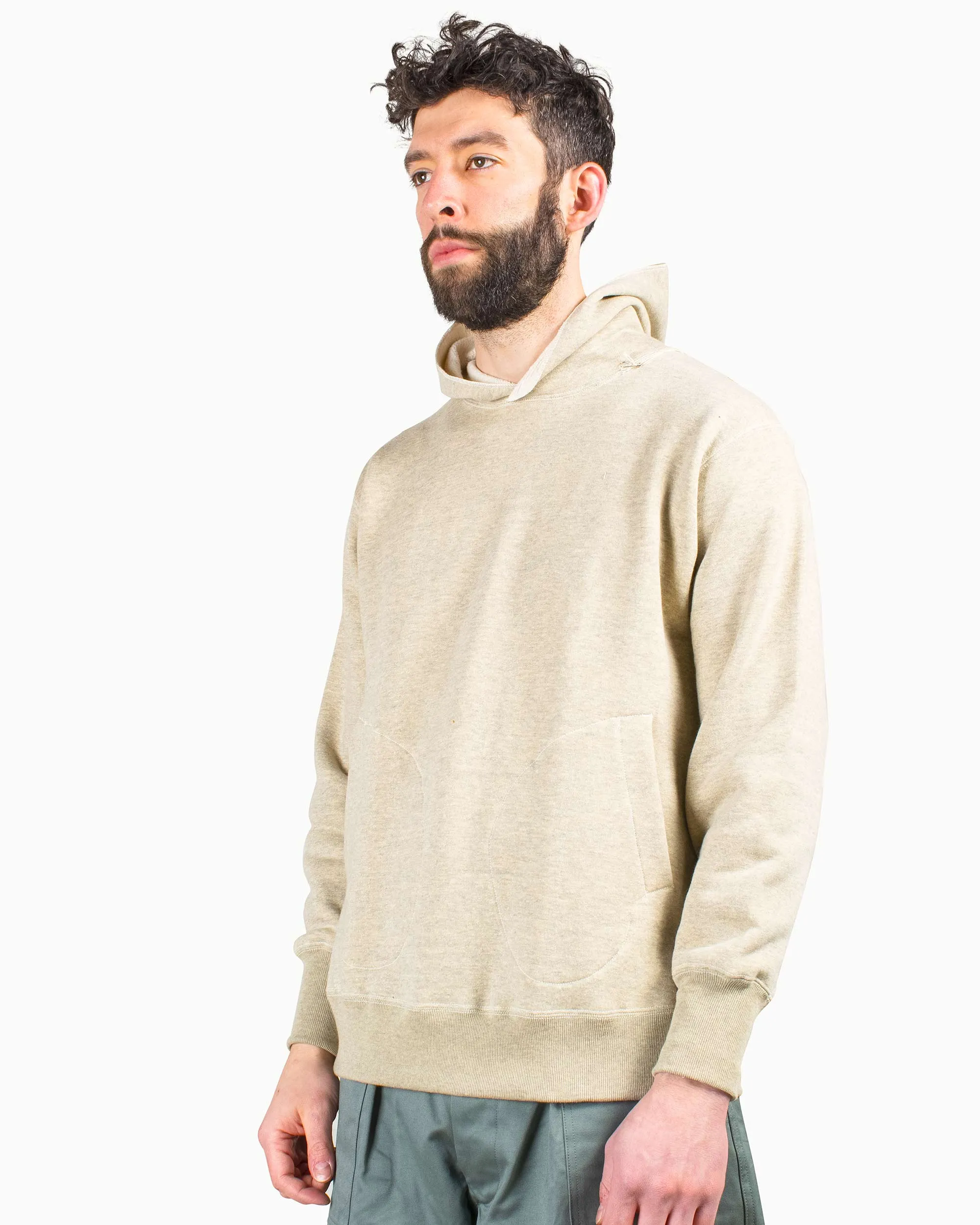 right for spring The Real McCoy??s MC22112 Boxing Glove Pocket Hooded Sweatshirt Oatmeal