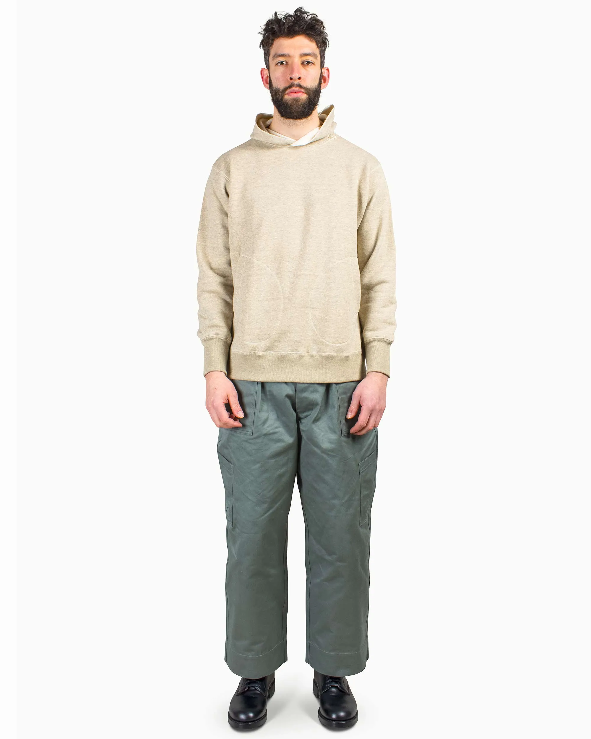 Floral Print product home friendliness The Real McCoy??s MC22112 Boxing Glove Pocket Hooded Sweatshirt Oatmeal