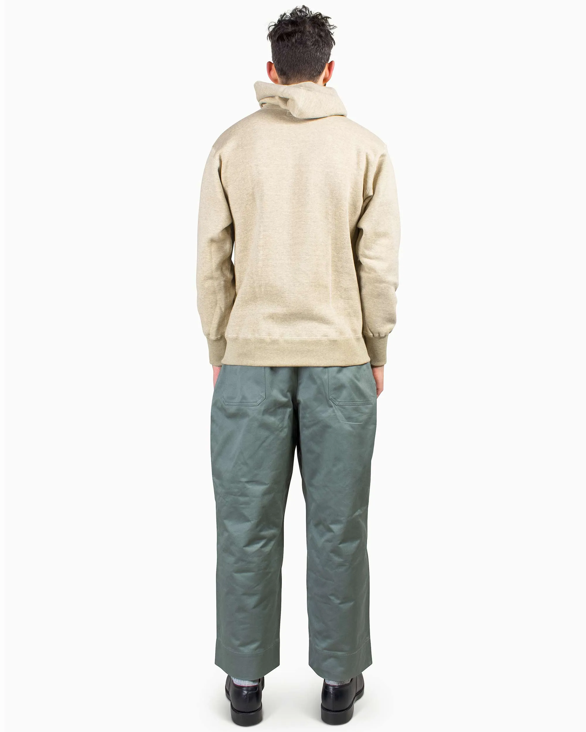 Patchwork Layered Fashion The Real McCoy??s MC22112 Boxing Glove Pocket Hooded Sweatshirt Oatmeal