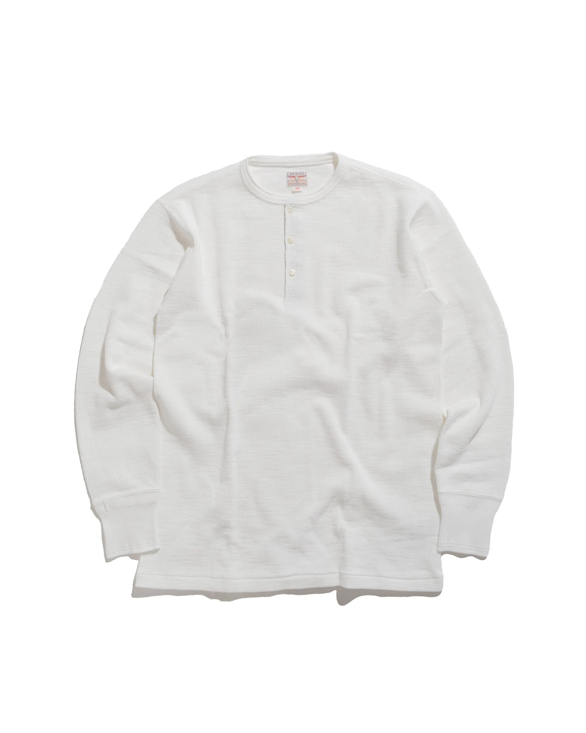 Street Bold The Real McCoy's MC22120 Western Cardigan Stitch Henley Shirt White