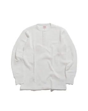 Street Bold The Real McCoy's MC22120 Western Cardigan Stitch Henley Shirt White