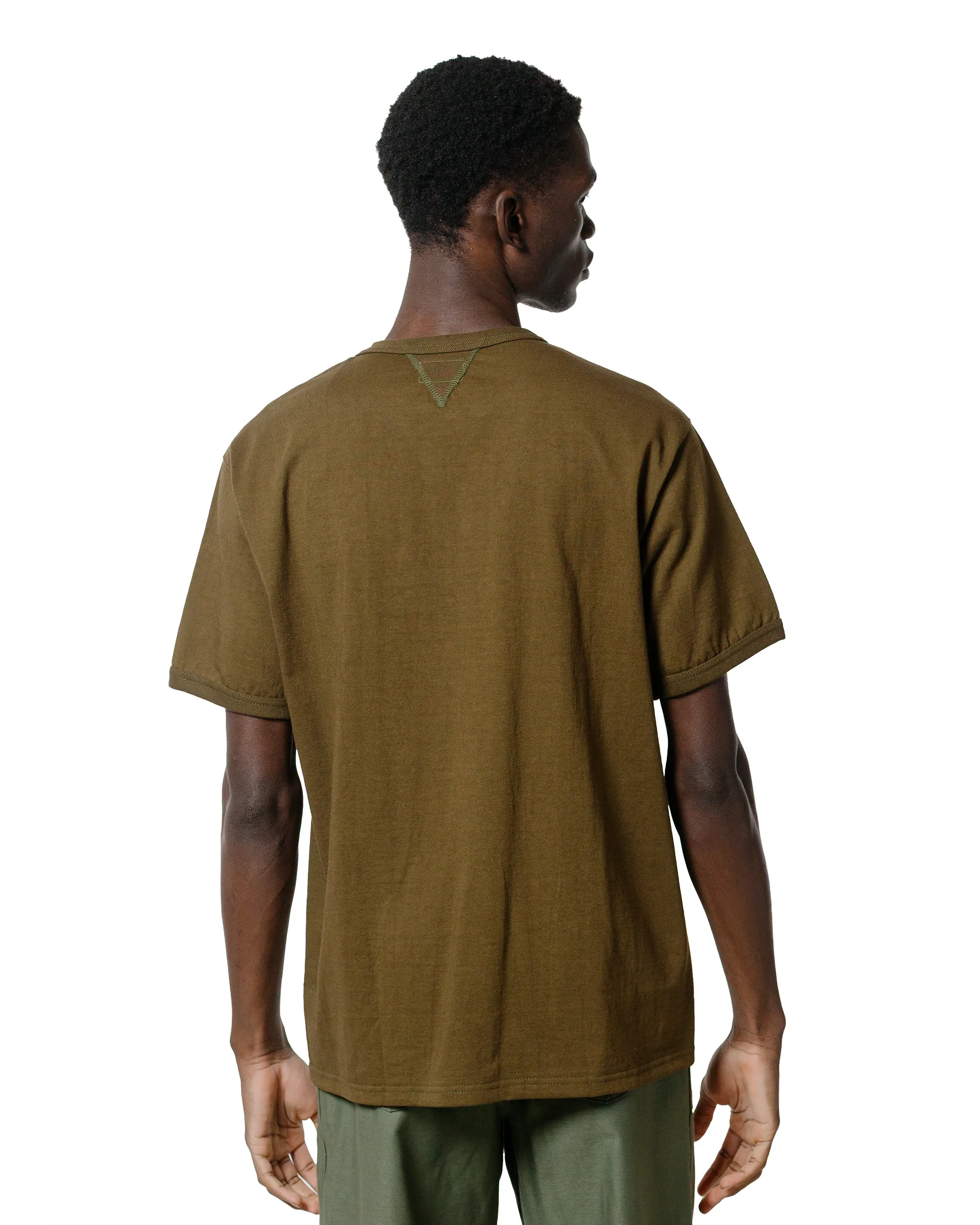 The Real McCoy's MC23020 Gusset Tee Olive Non Irritating Seams Sleeveless