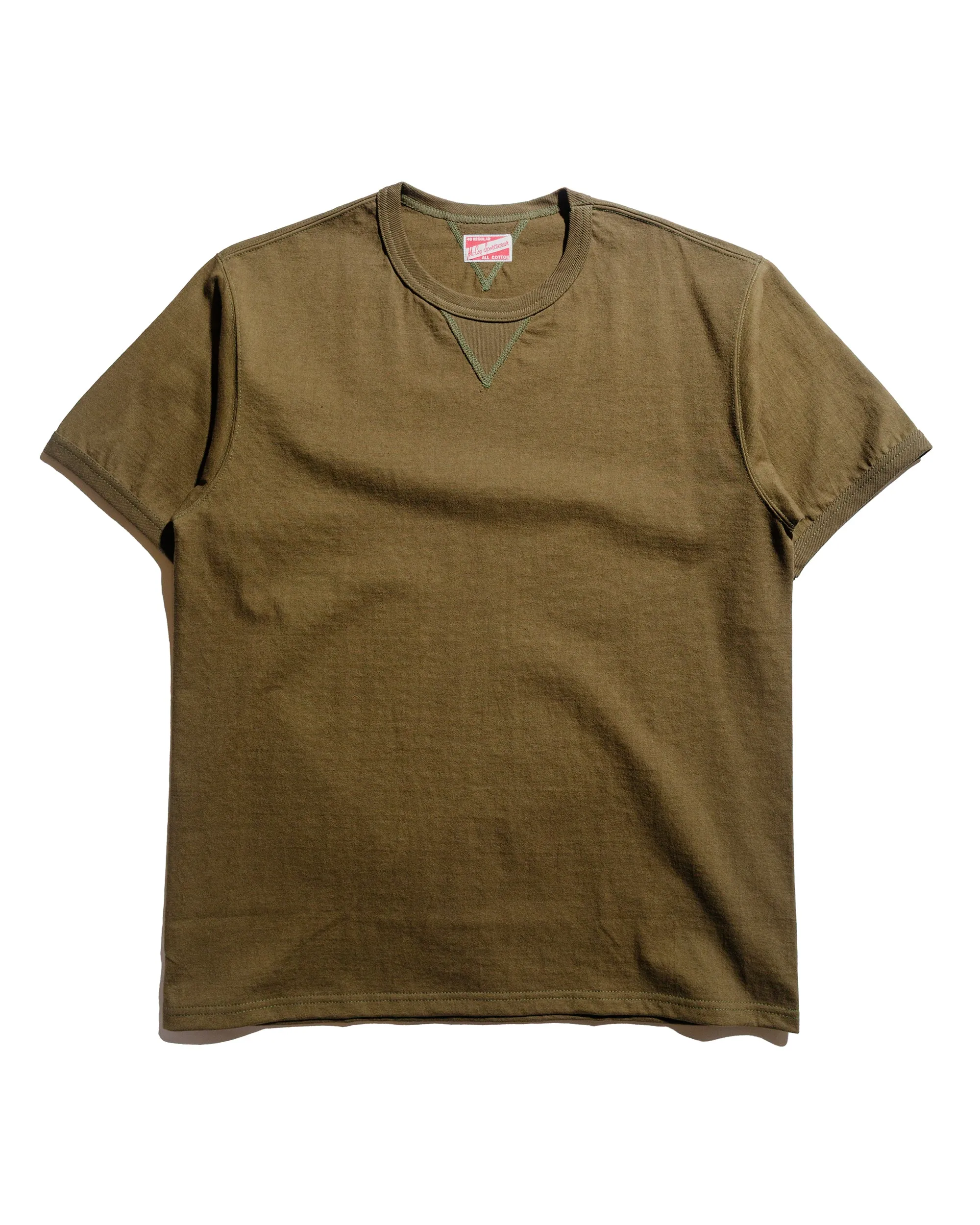 The Real McCoy's MC23020 Gusset Tee Olive Chilly Layer