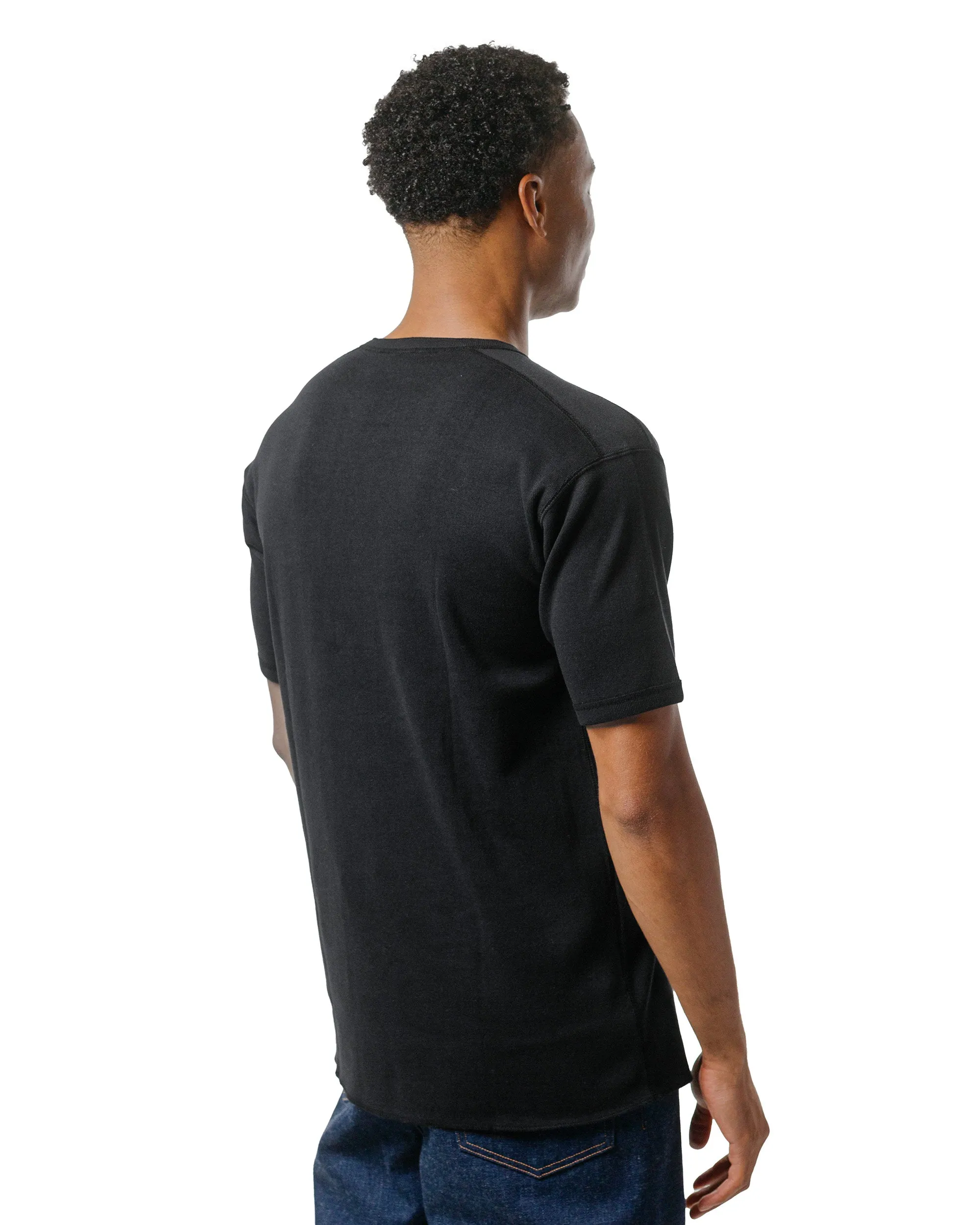 The Real McCoy's MC23022 Union Henley Undershirt S/S Black Modern Smart