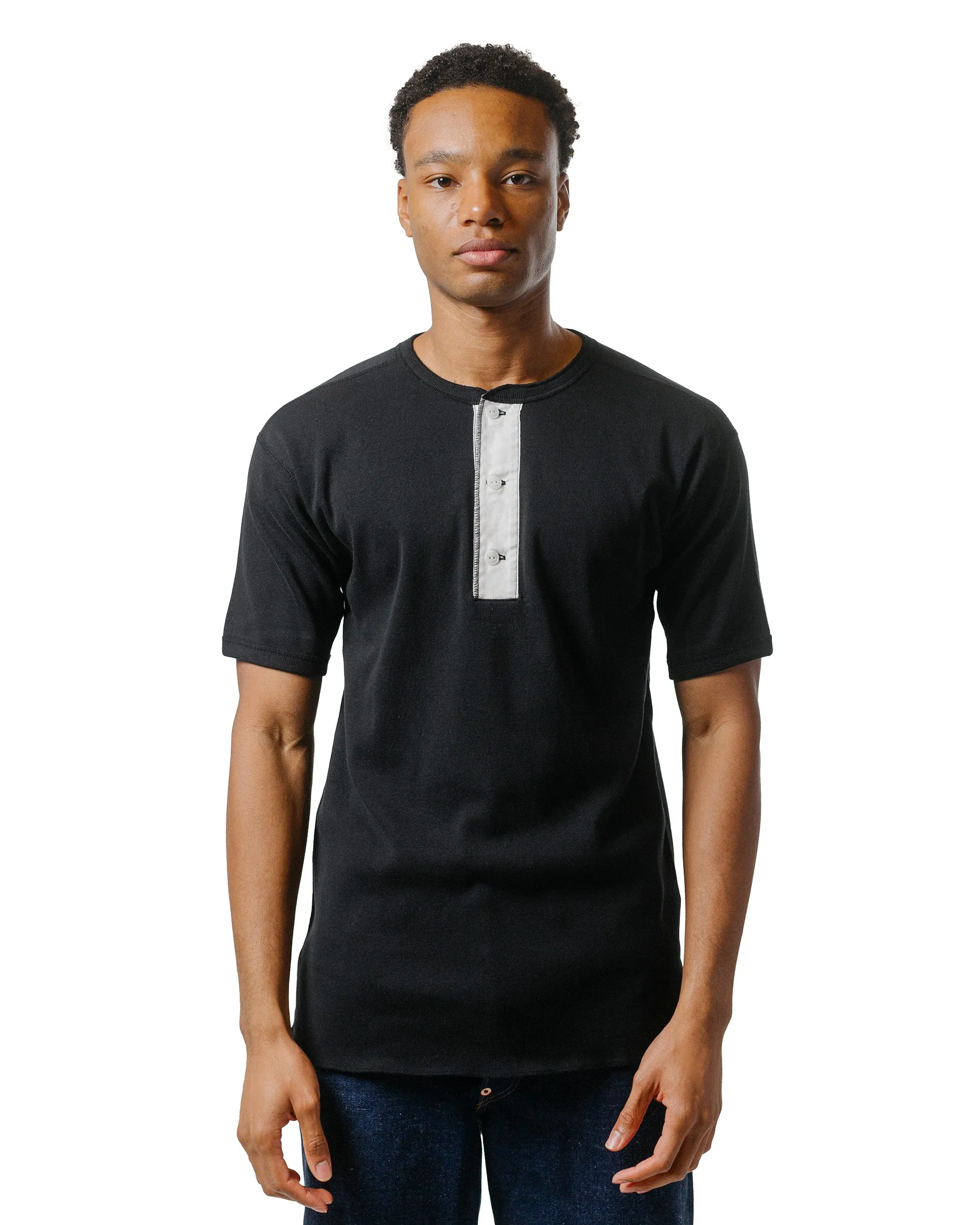 Street Trend Look The Real McCoy's MC23022 Union Henley Undershirt S/S Black
