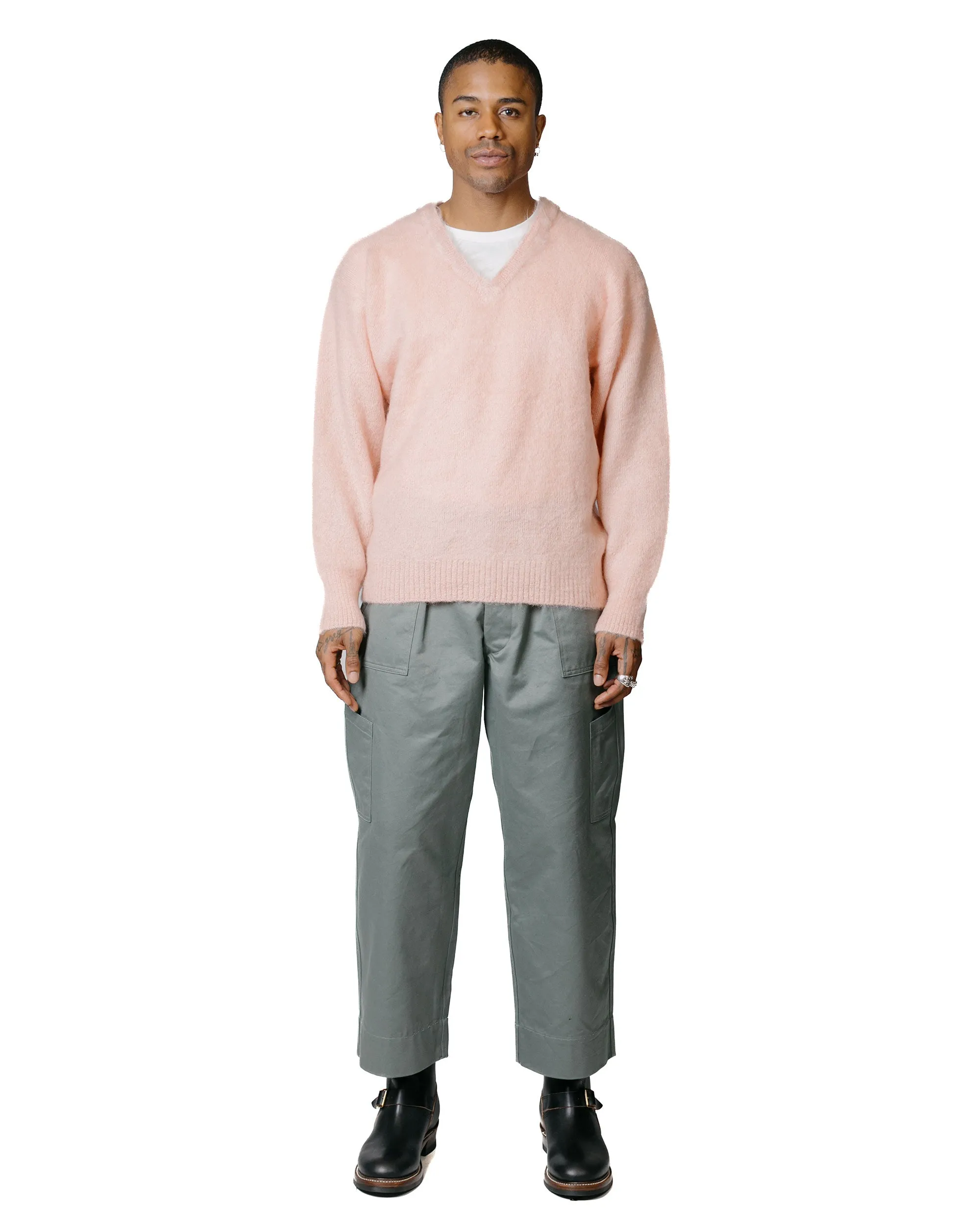 Layer Essential The Real McCoy's MC23109 JM Mohair V-Neck Sweater Flamingo
