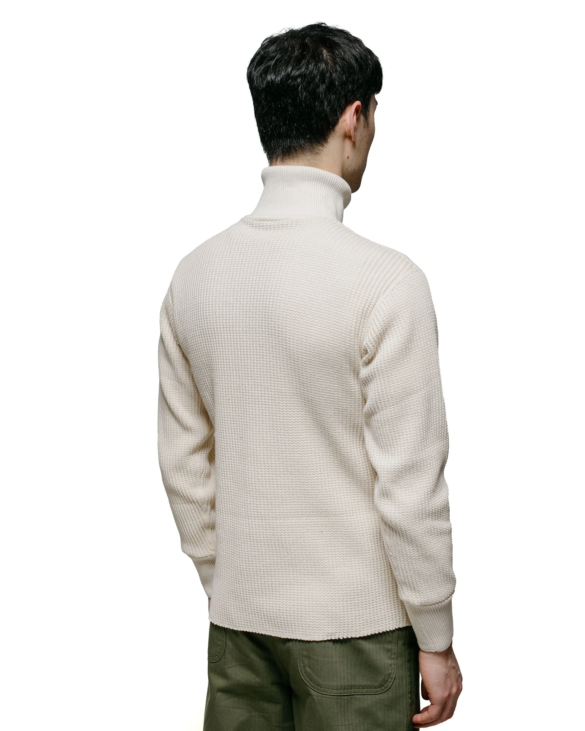 The Real McCoy's MC23110 High Neck Thermal Shirt Ecru All Day Wear