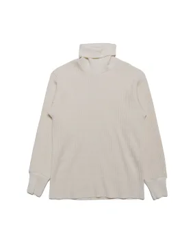 stud accents The Real McCoy's MC23110 High Neck Thermal Shirt Ecru