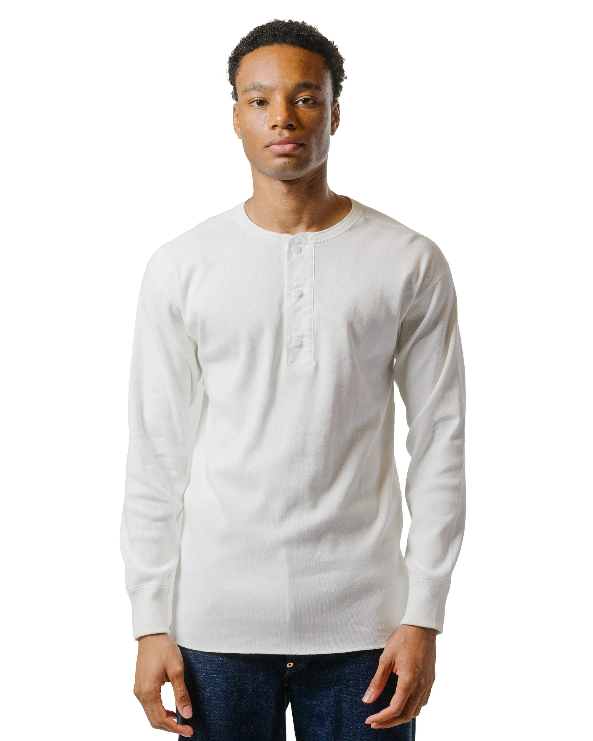 Chill Outfit The Real McCoy's MC23111 Union Henley Undershirt L/S White