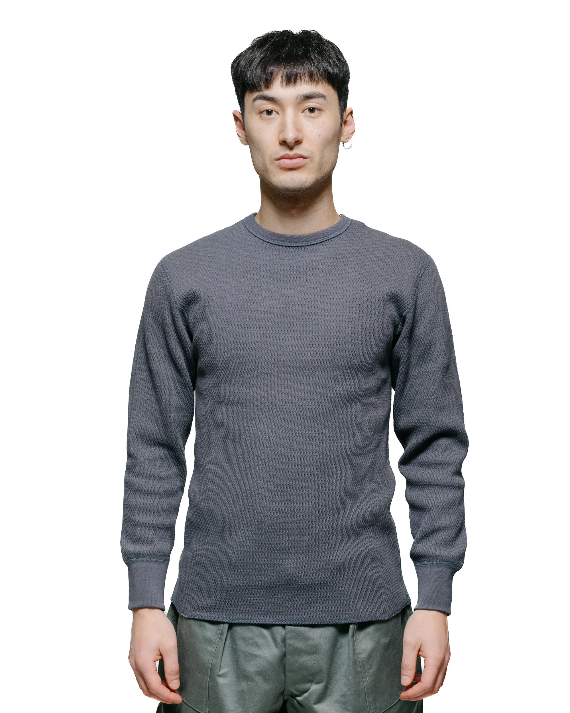 The Real McCoy's MC23115 Honeycomb Thermal Shirt Ink Blue Shrink resistant Layer Fit